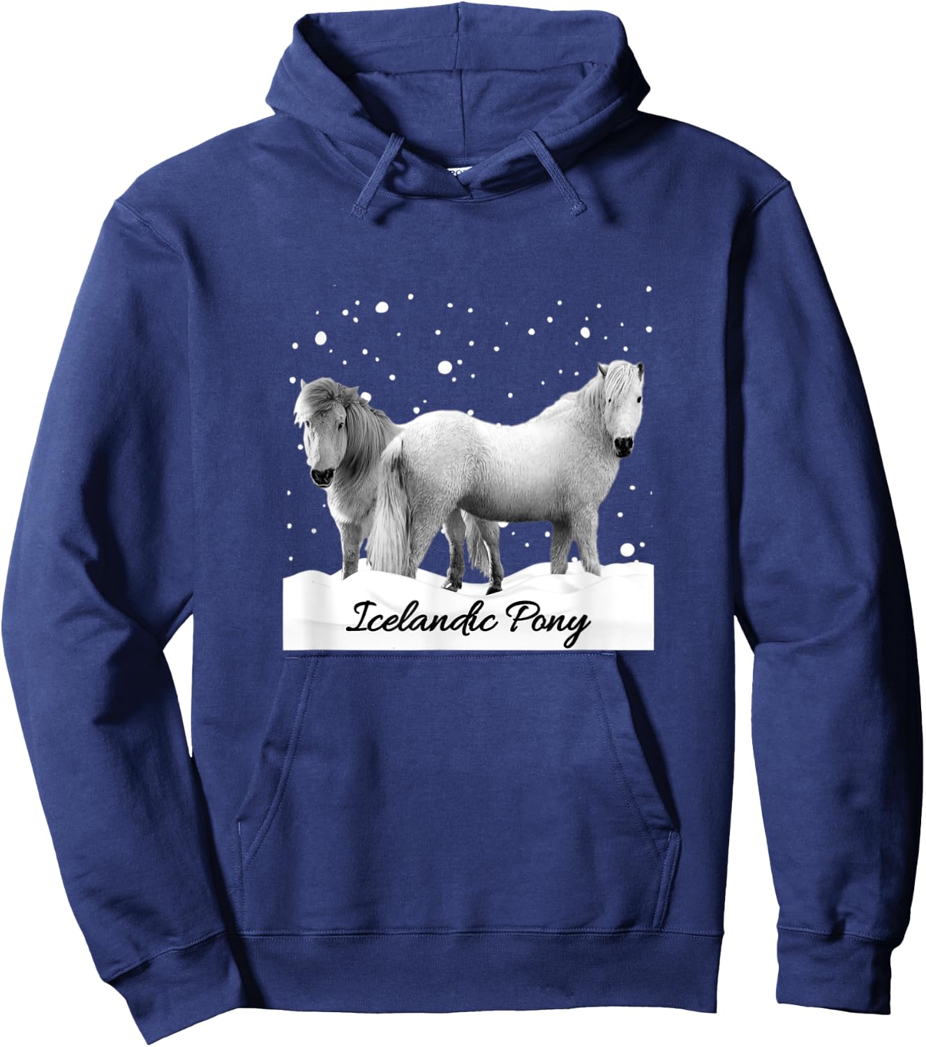 Icelandic Ponies Iceland Pony Horse Lovers Snow Design Hoodie - Hoodie | Navy