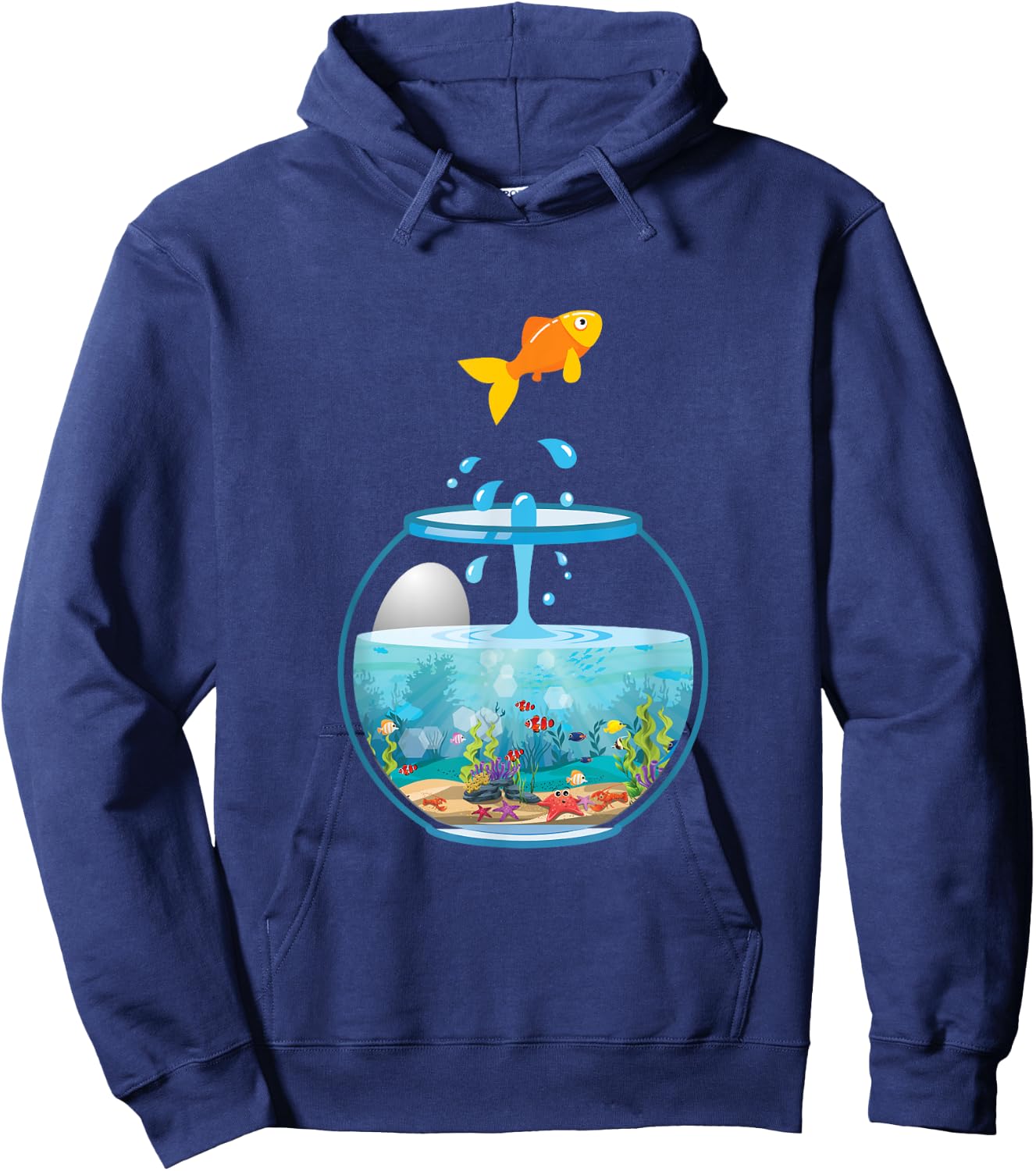 Cool Fishkeeper Aquarist Goldfish Fish Bowl Hoodie - Hoodie | Navy