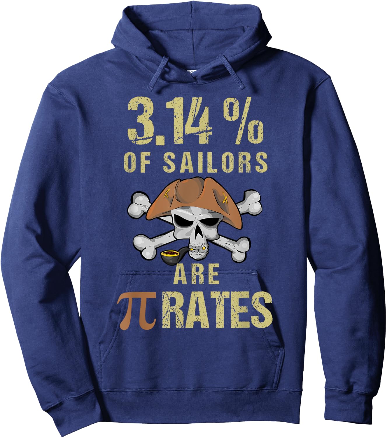 Funny Pi Day Shirt Pirate Costume Math for Pi Day 3.14 Pie Hoodie - Hoodie | Navy