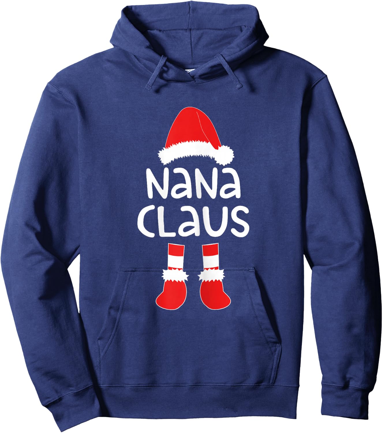 Nana Claus Shirt Women Matching Nana Christmas Costume Hoodie - Hoodie | Navy