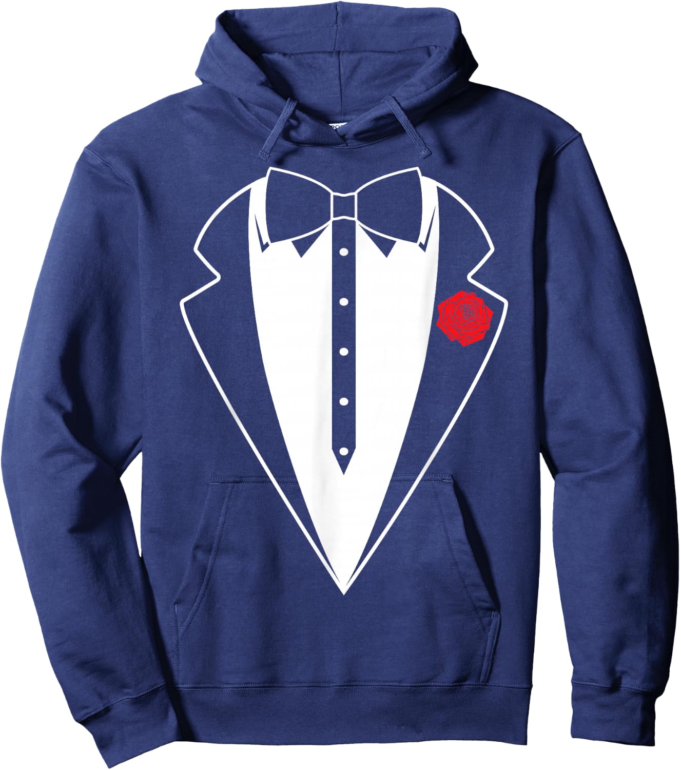 Funny Tuxedo Bow Tie White Suit Outfit Kids Ring Bearer Hoodie - Hoodie | Navy