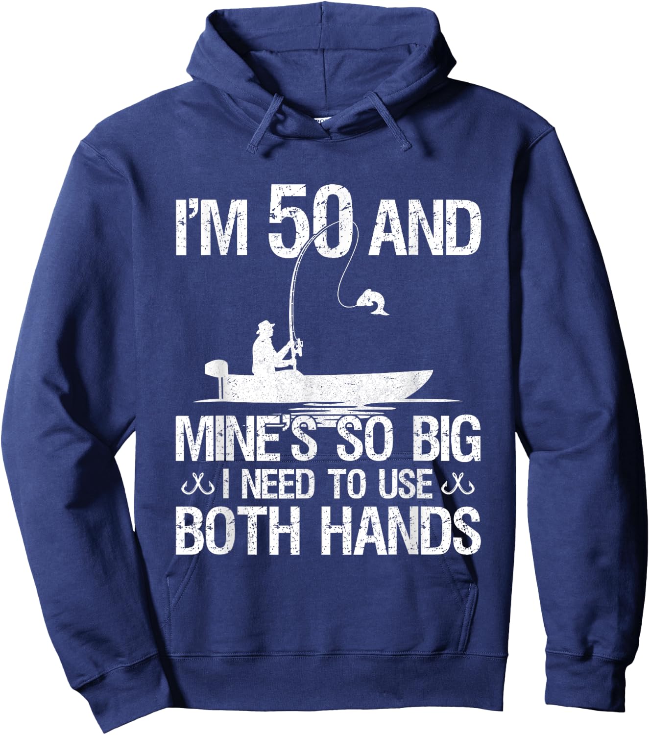 50th Birthday Gifts Fisherman 50 Years Old Fishing Hoodie - Hoodie | Navy