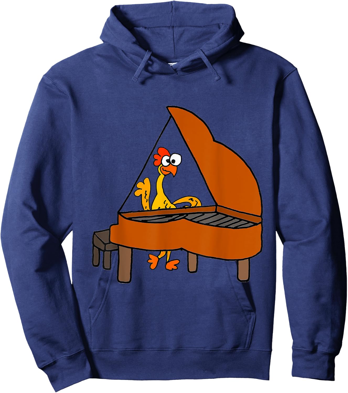 SmileteesMusic Funny Rubber Chicken Playing Piano Hoodie - Hoodie | Navy