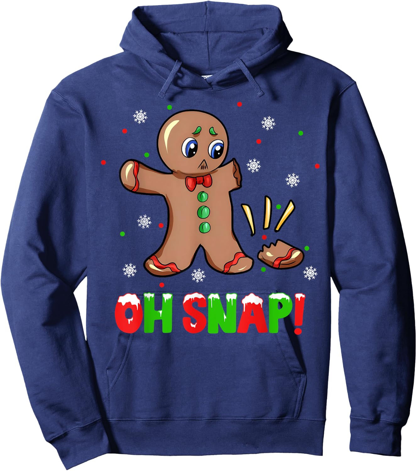 Funny Oh Snap Gingerbread Man Christmas Cookie Xmas Boy Girl Hoodie - Hoodie | Navy