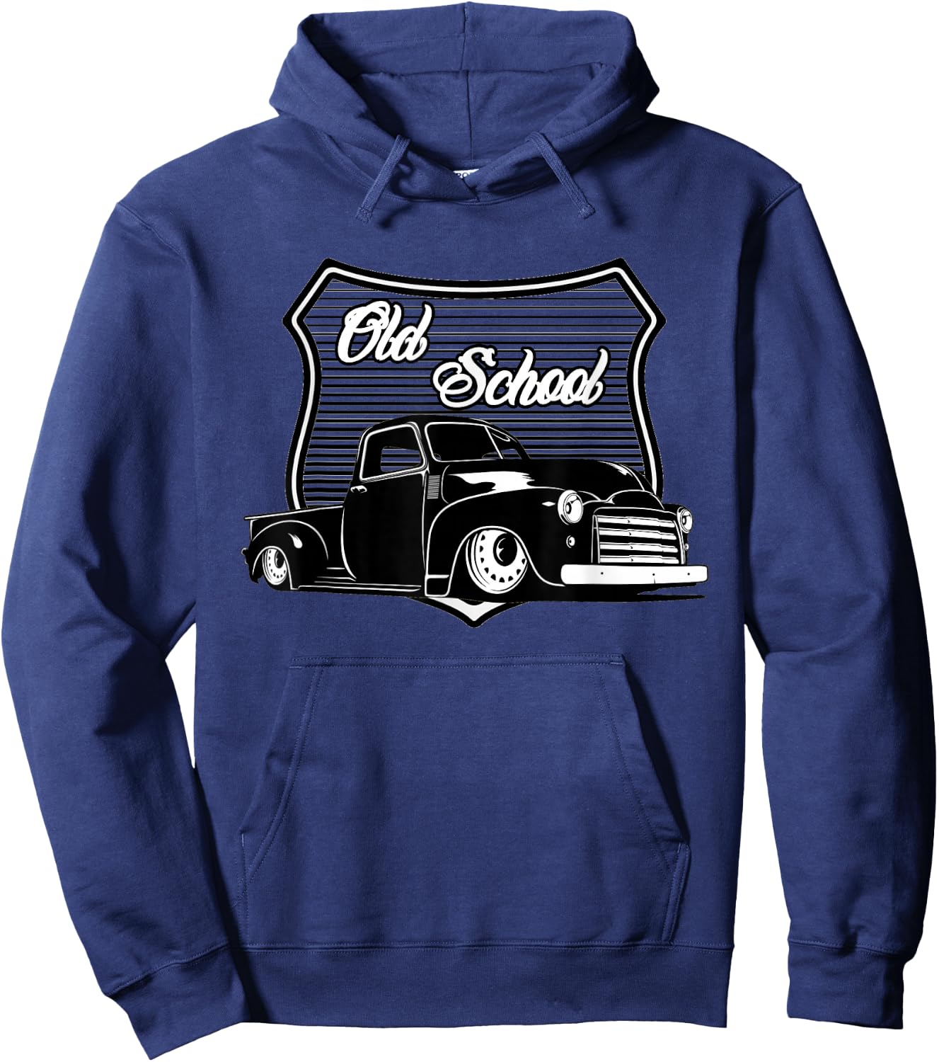 Vintage Truck, Vintage Muscle, Lowrider,Men's Lowrider Truck Hoodie - Hoodie | Navy
