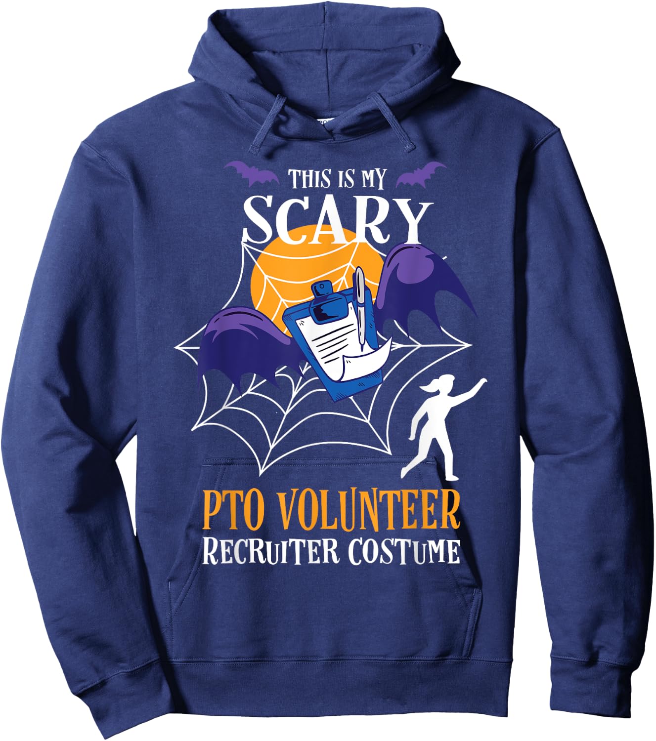 PTO Volunteer Halloween Funny Quote Hoodie - Hoodie | Navy