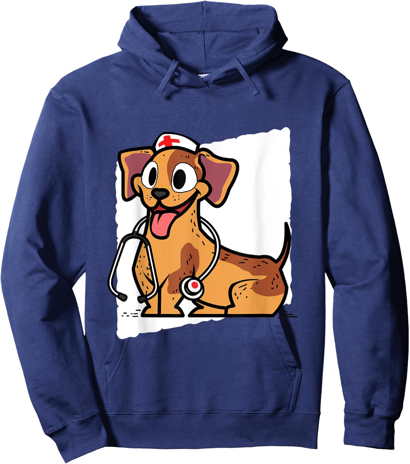Funny Puppy Nursing Gift Proud Dog Nurse Men Women Kids Hoodie - Hoodie | Navy