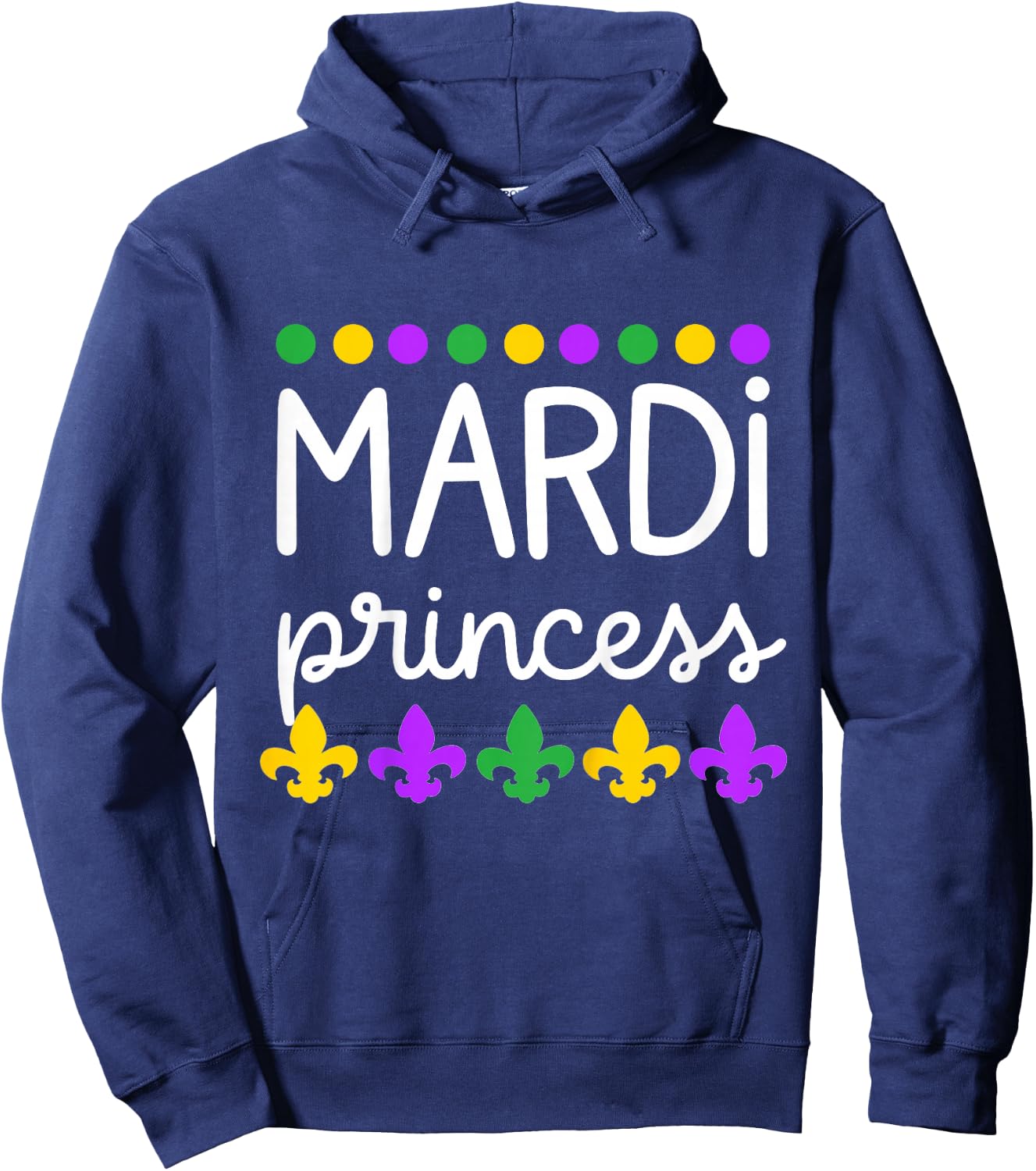 Toddler Mardi Gras for Girls Mardi Princess Hoodie - Hoodie | Navy