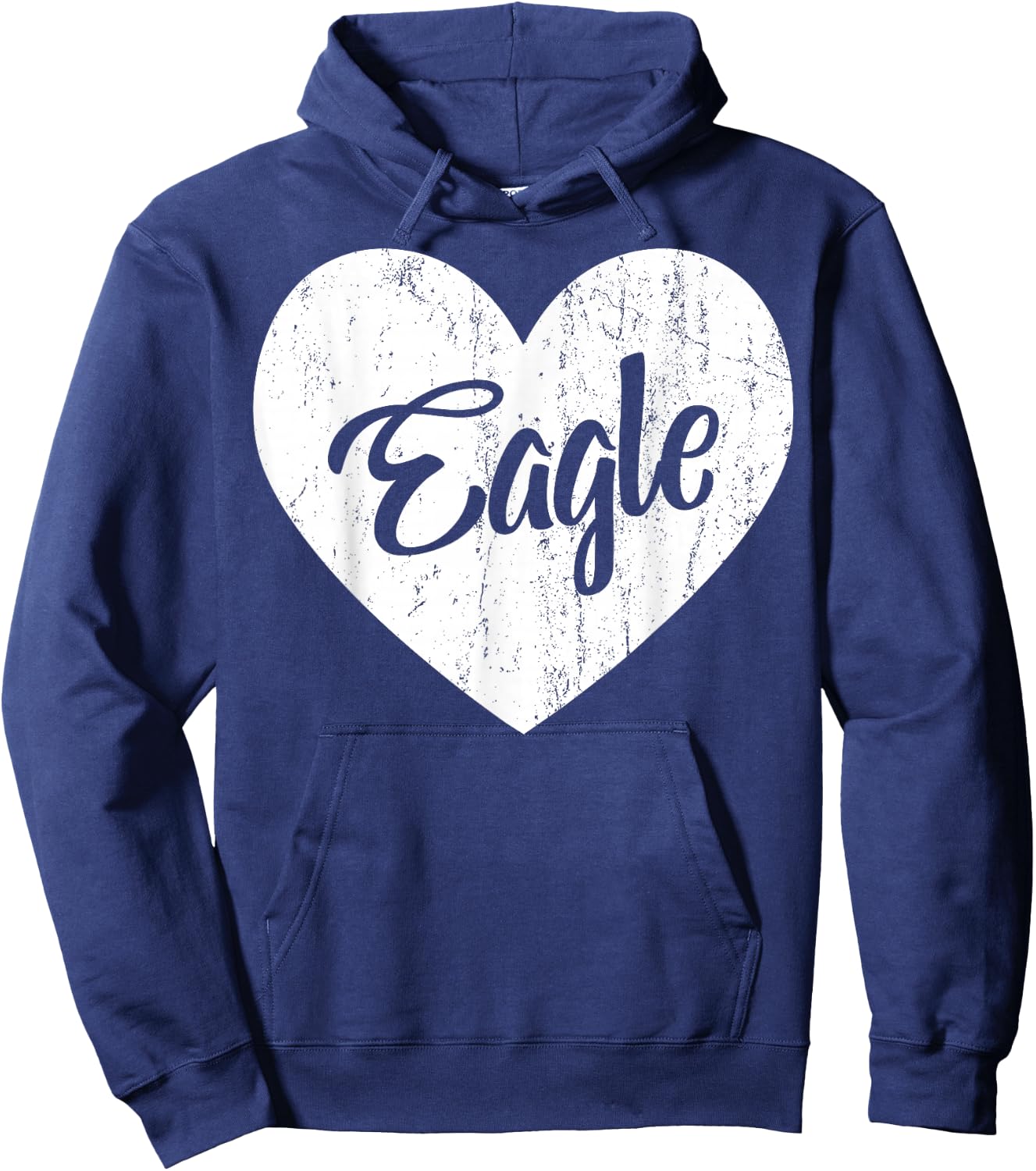 Eagles School Sports Fan Team Spirit Mascot Heart Gift Hoodie - Hoodie | Navy