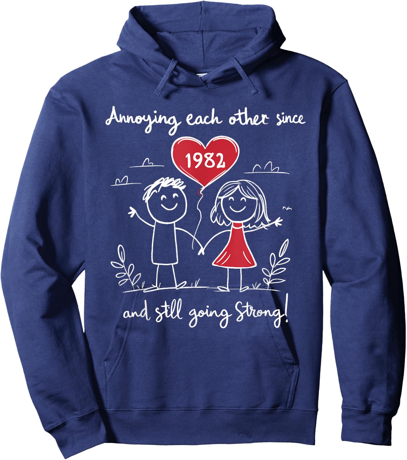Annoying Each Other Since 1982 43rd Wedding Anniversary Hoodie - Hoodie | Navy