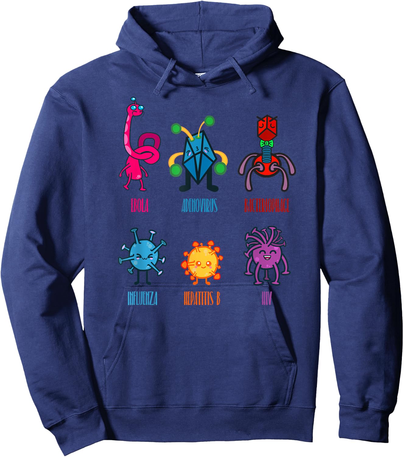 Cute Virus for Virologists Hoodie - Hoodie | Navy