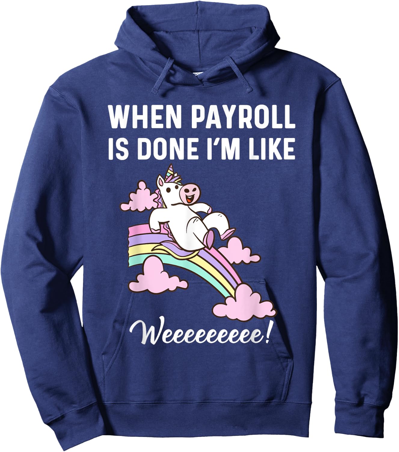 Funny Payroll Specialist Women Payroll Clerk Magical Unicorn Hoodie - Hoodie | Navy