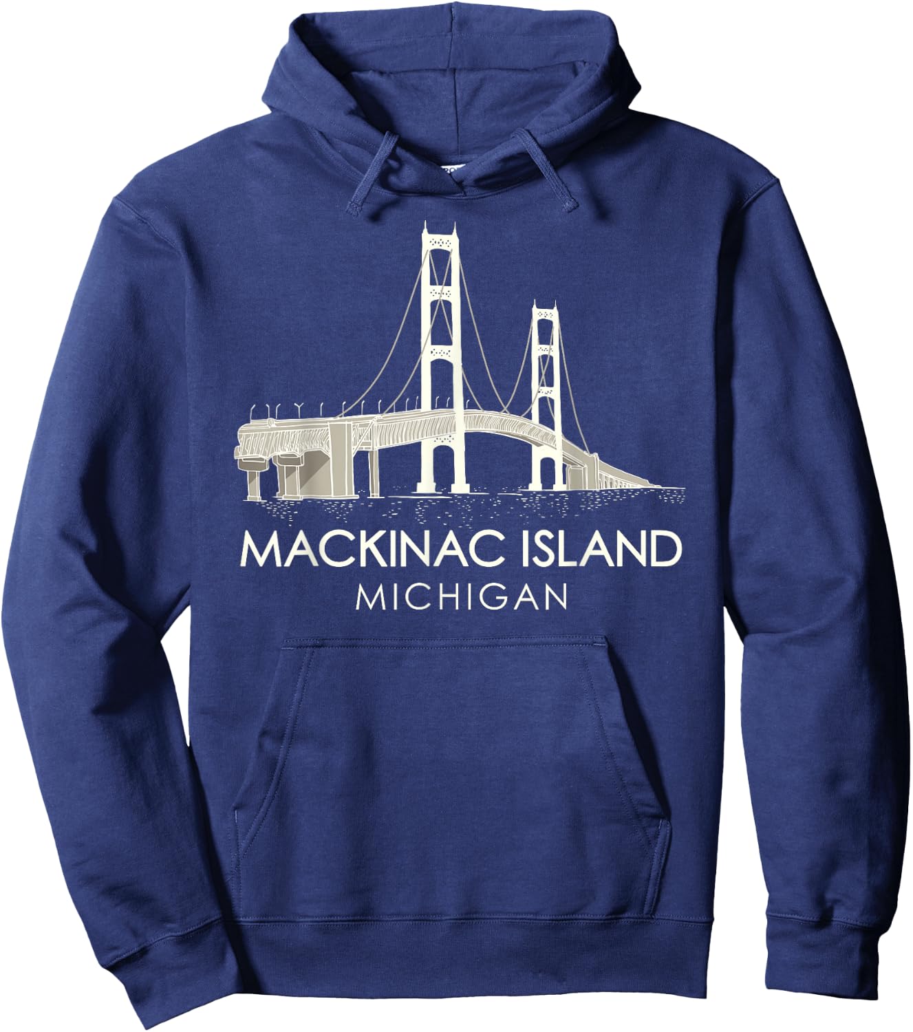 Mackinac Island Bridge Michigan Great Lakes Huron Ferry Trip Hoodie - Hoodie | Navy