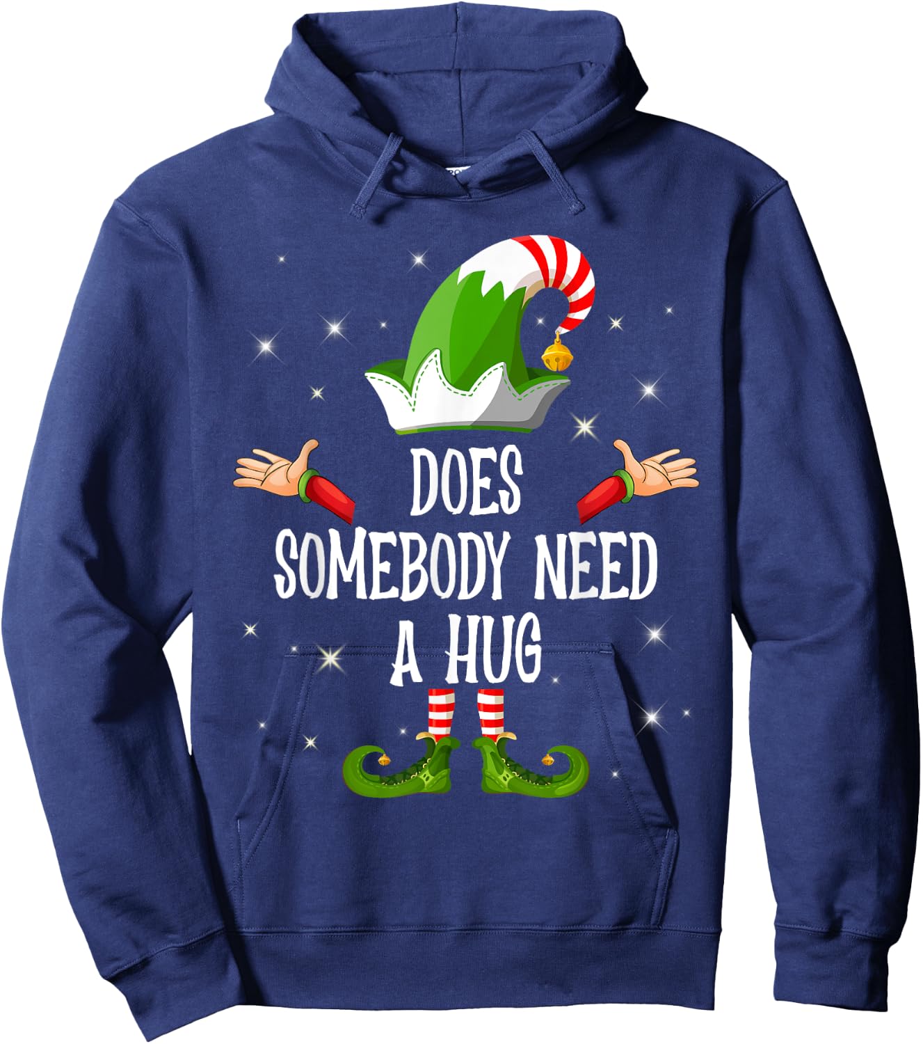 Does Somebody Need A Hug Elf Family Matching Group Christmas Hoodie - Hoodie | Navy