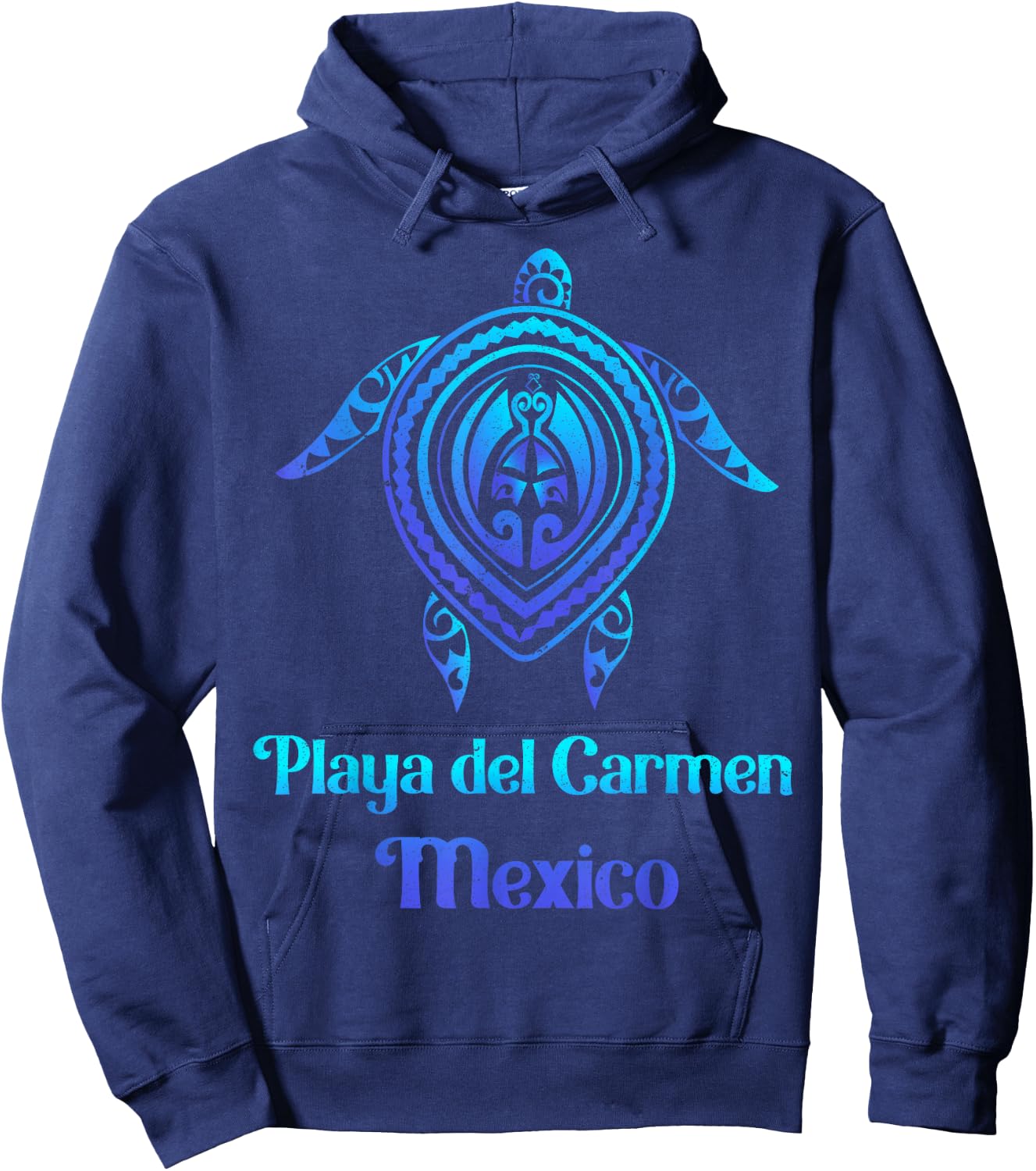Playa Del Carmen Mexico Sea Turtle Tribal Tattoo Souvenirs Hoodie - Hoodie | Navy