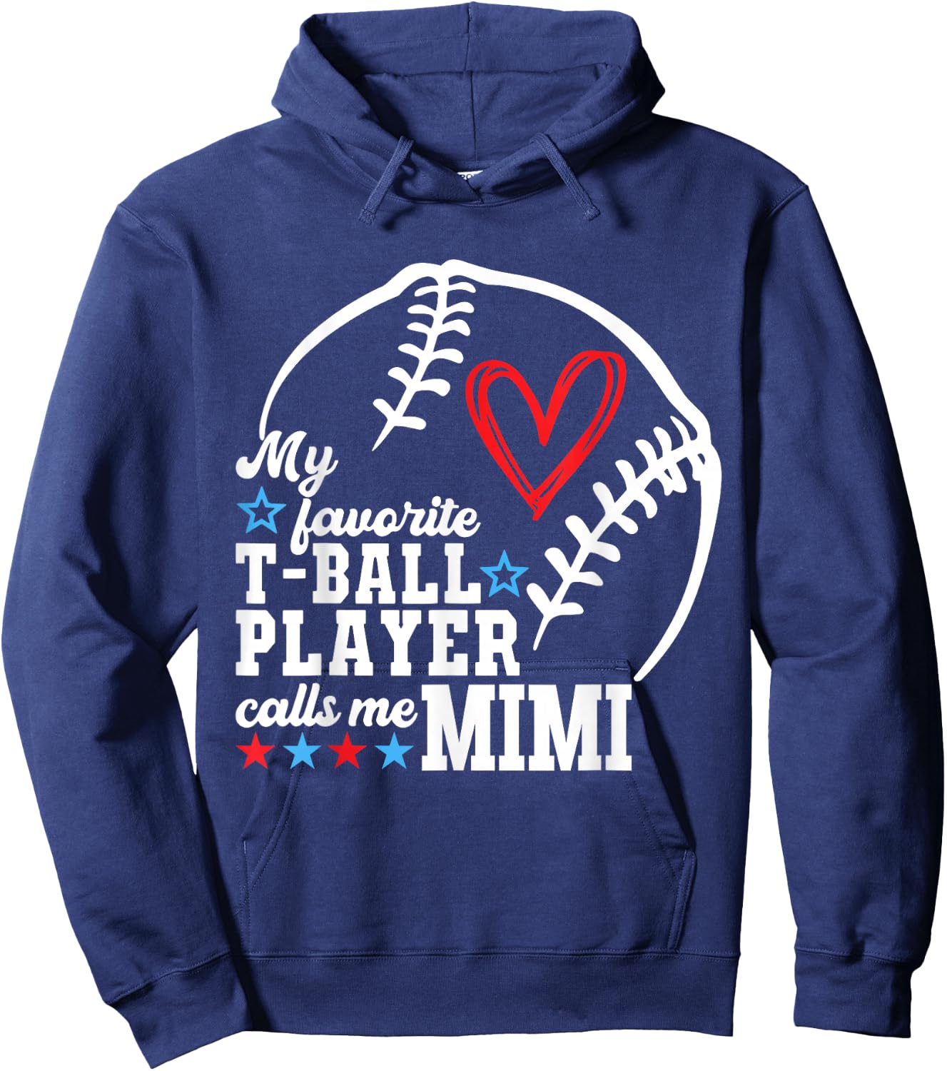 My Favorite T-Ball Player Calls Me Mimi Shirt Mother's Day Hoodie - Hoodie | Navy