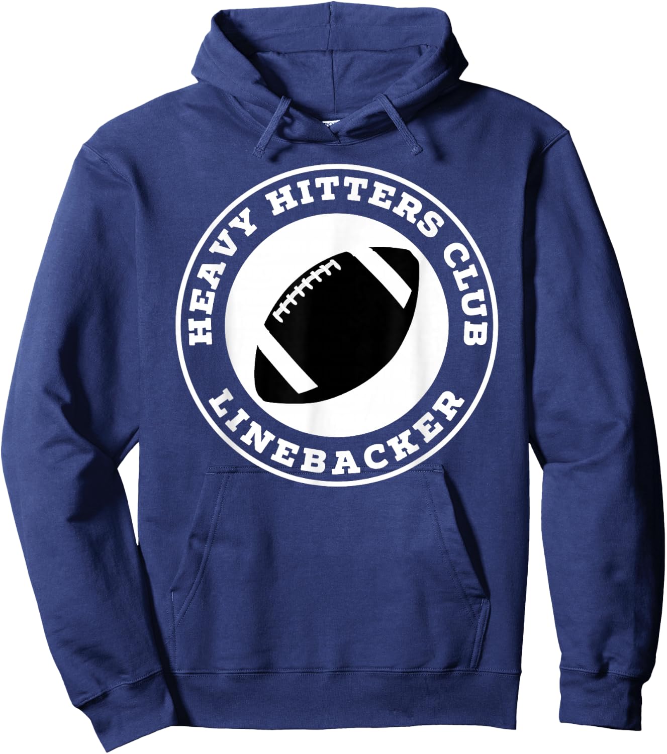 Linebacker Heavy Hitters Club Football Player Hoodie - Hoodie | Navy