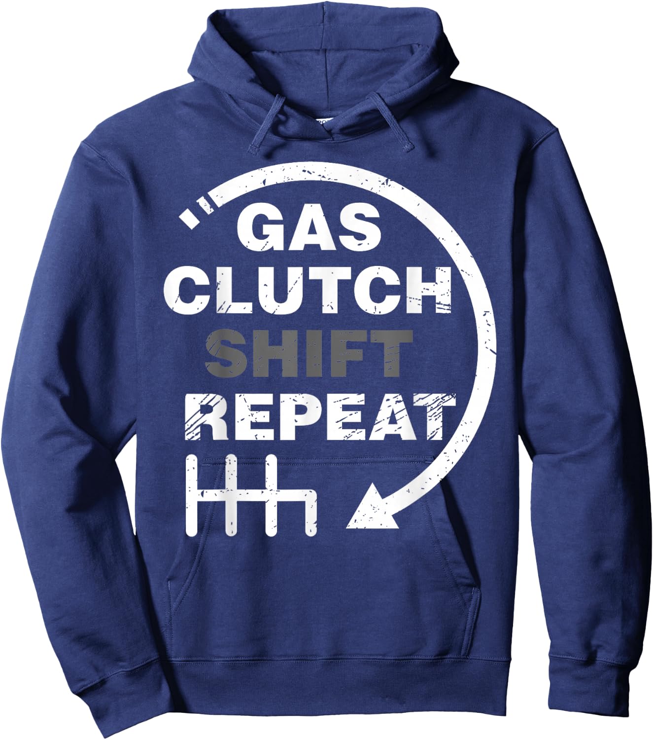 Gas Clutch Shift Repeat Funny Automotive Mechanic Gift Men Hoodie - Hoodie | Navy