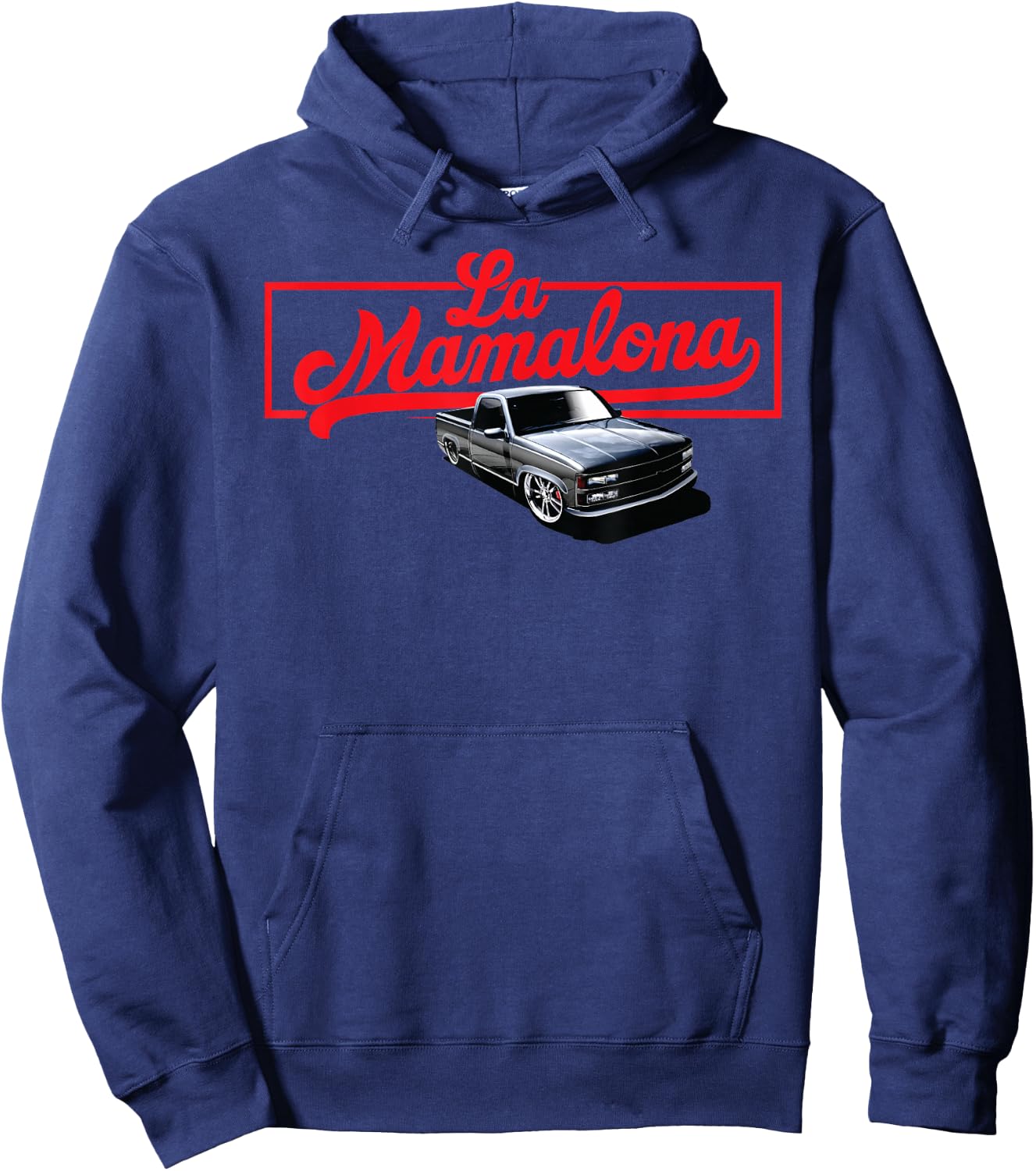 La Mamalona 1990s custom truck slammed static on big wheels Hoodie - Hoodie | Navy