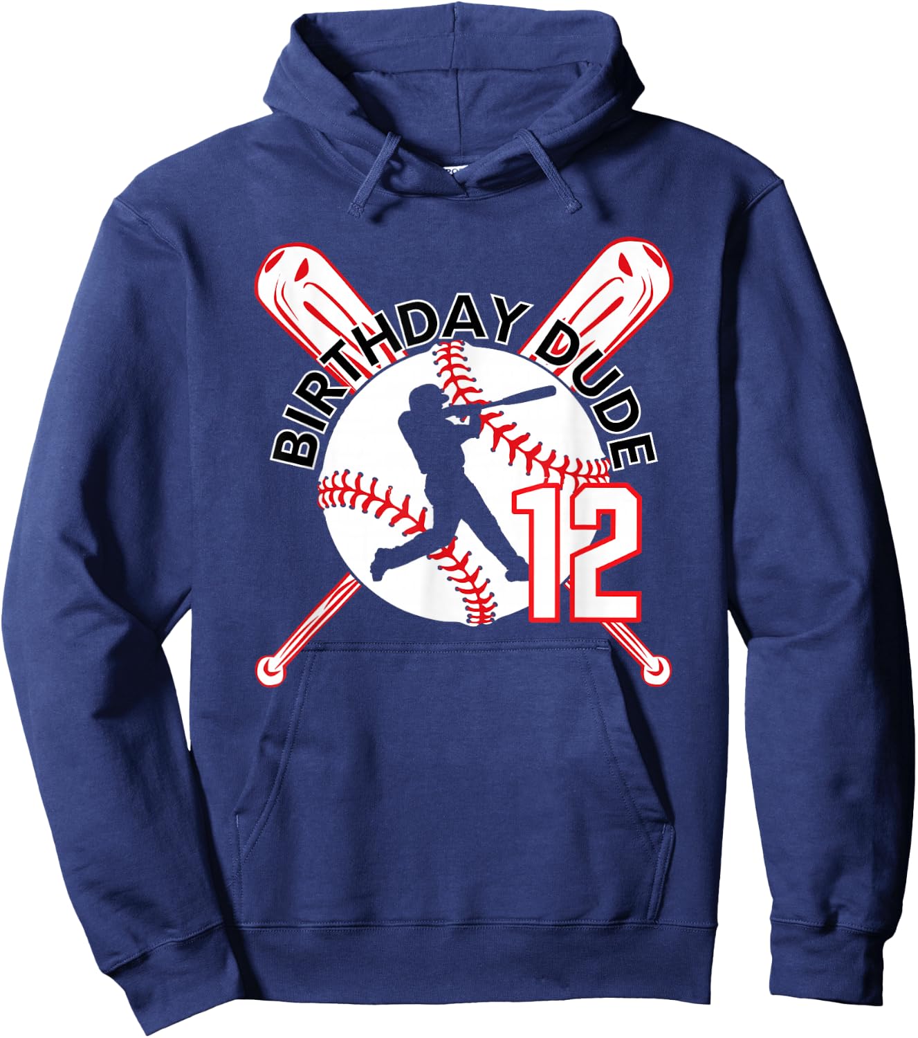 Birthday Type Baseball Number #12 Hoodie - Hoodie | Navy