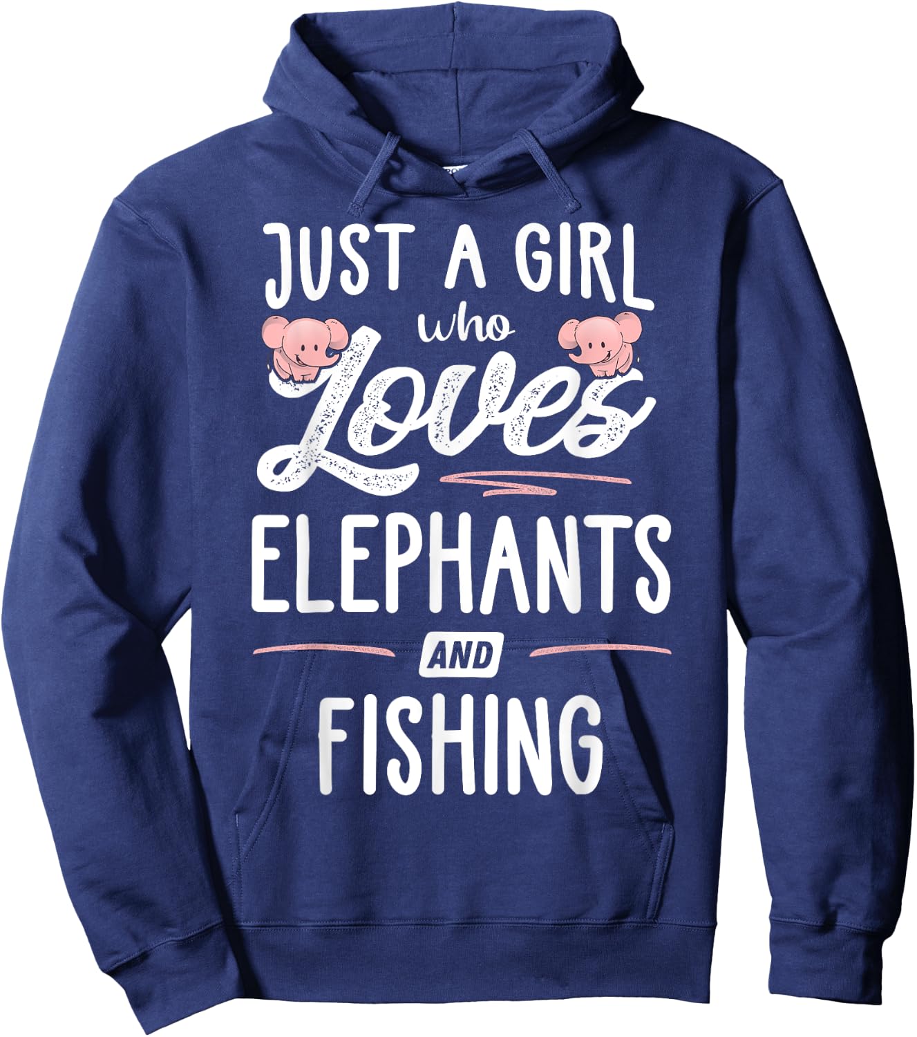 Just A Girl Who Loves Elephants And Fishing Gift Women Hoodie - Hoodie | Navy