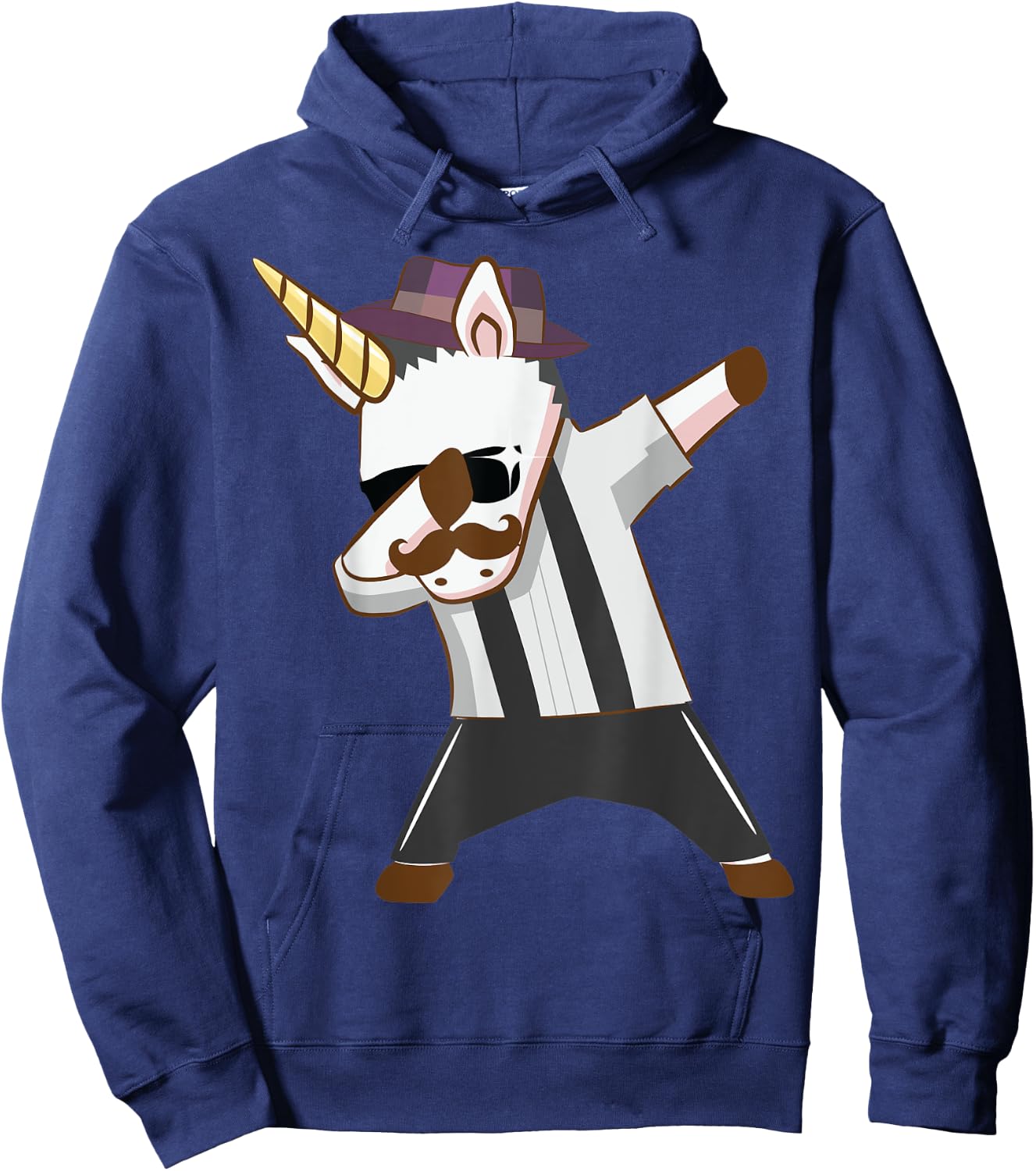 Unicorn Shirt , Funny Mustache Unicorn Dabbing Shirt Hoodie - Hoodie | Navy