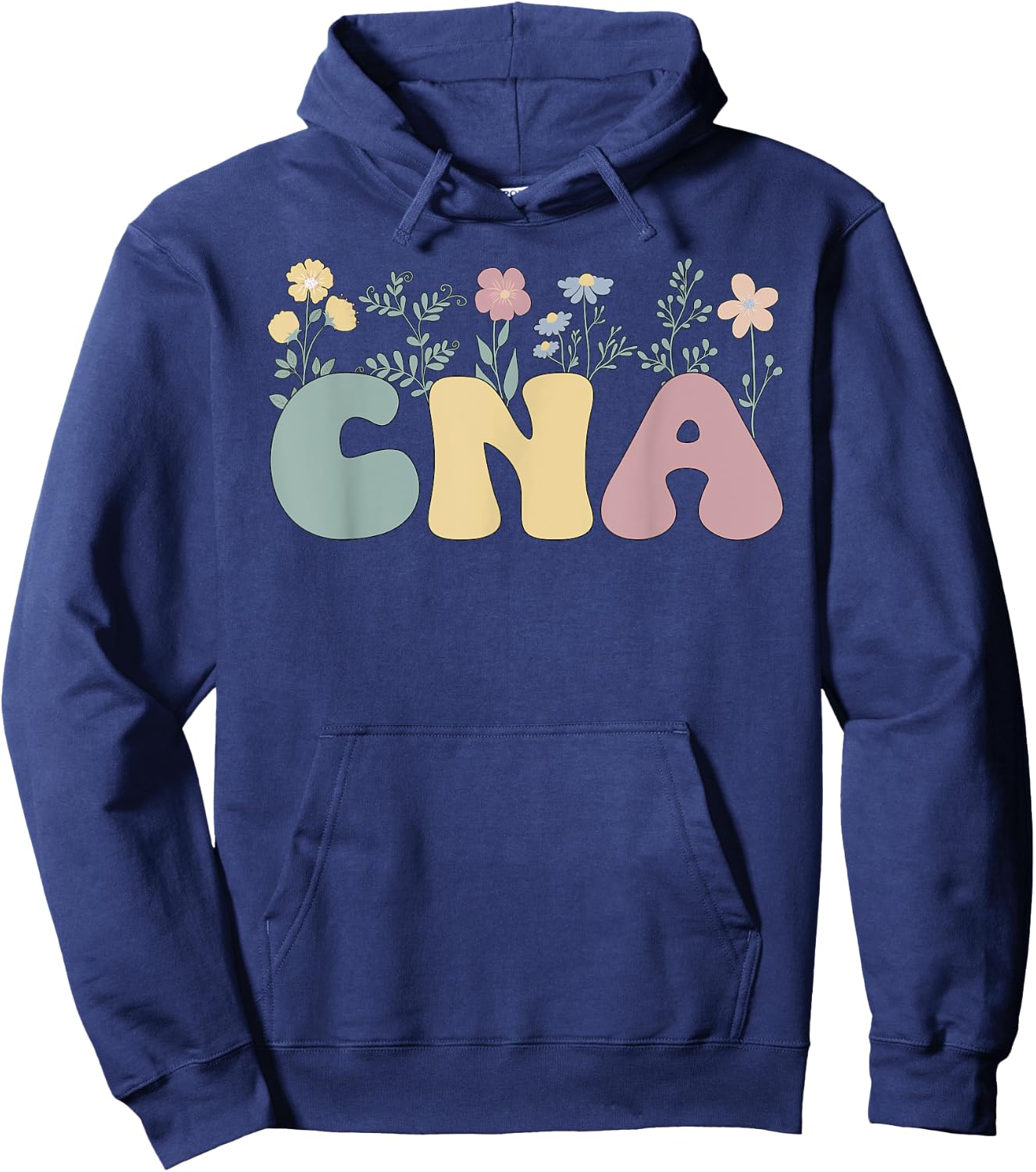 Groovy Certified Nursing Assistant Flowers CNA Hoodie - Hoodie | Navy