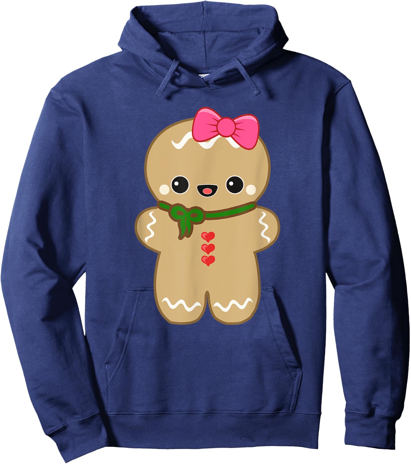 Funny Christmas Cookie Gingerbread Cute Girl Women kids Gift Hoodie - Hoodie | Navy