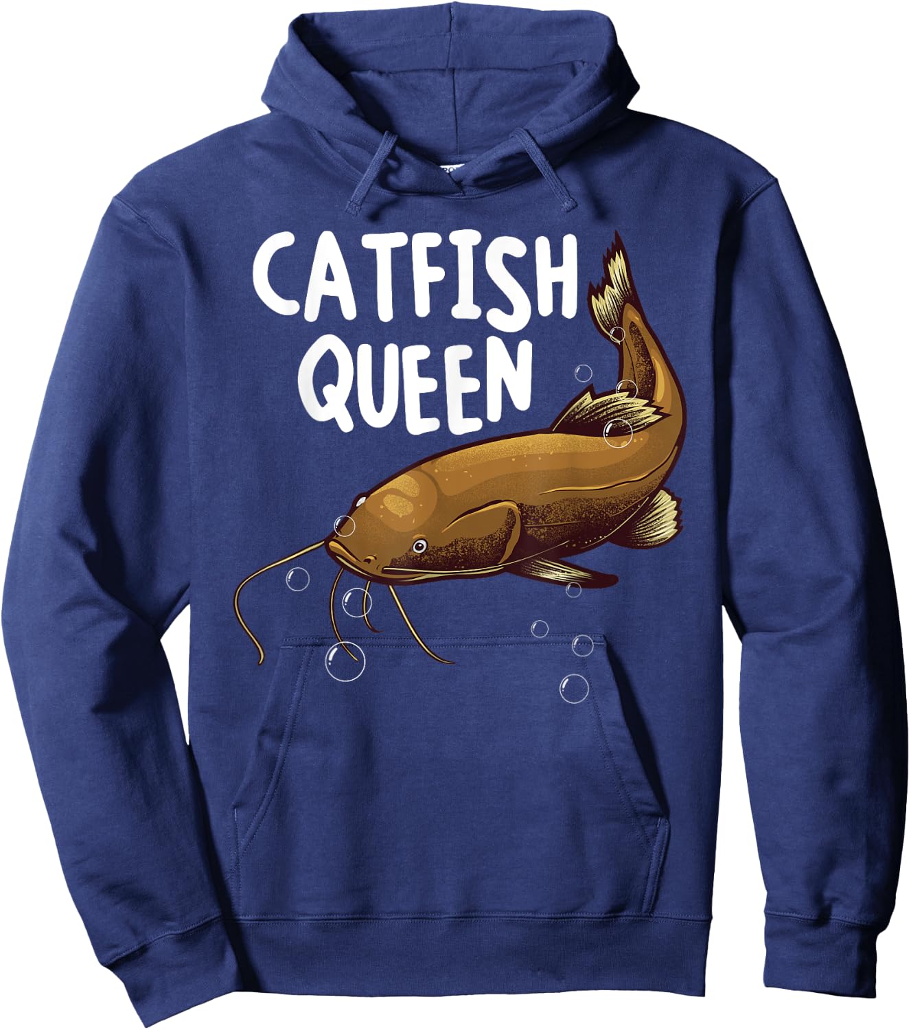 Funny Catfishing Art Women Mom Catfish Queen Fishing Hunters Hoodie - Hoodie | Navy