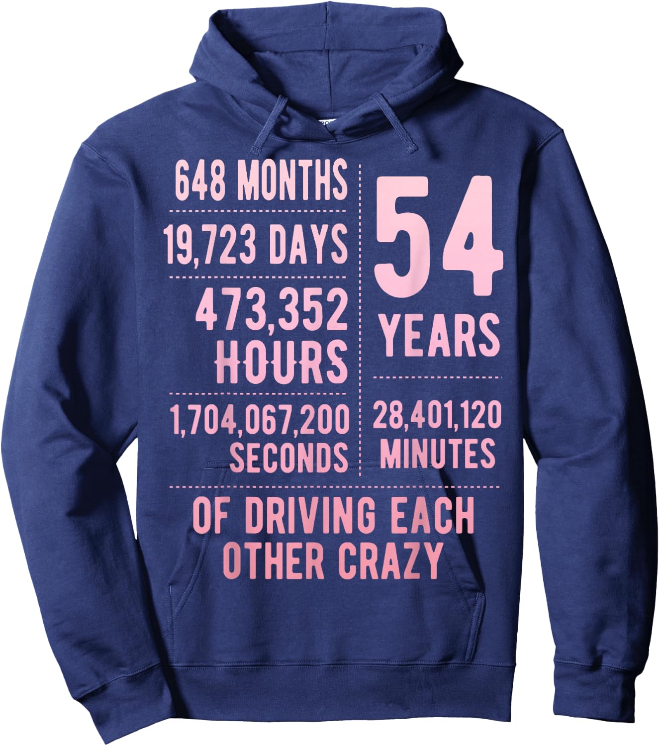 54 Years Married Funny 54th Wedding Anniversary Hoodie - Hoodie | Navy