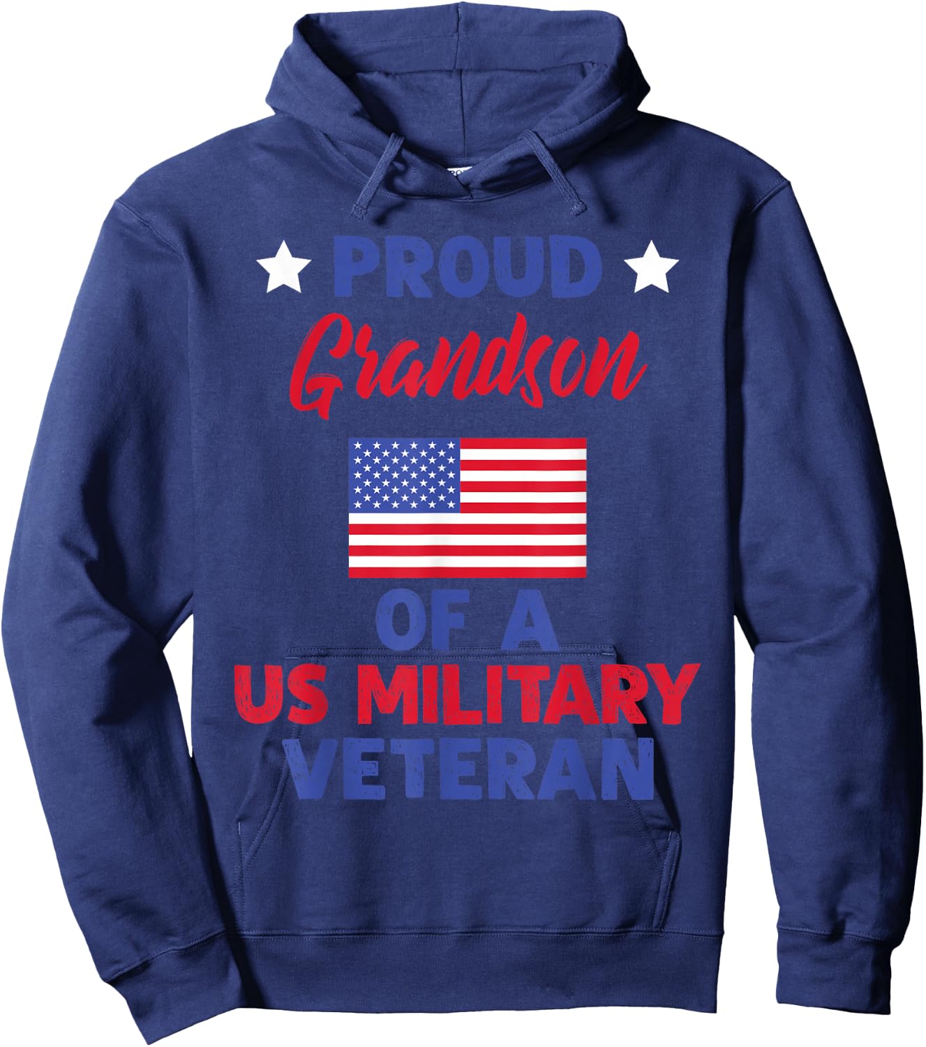 Proud Grandson Of A US Military Veteran - Veteran's Day Hoodie - Hoodie | Navy