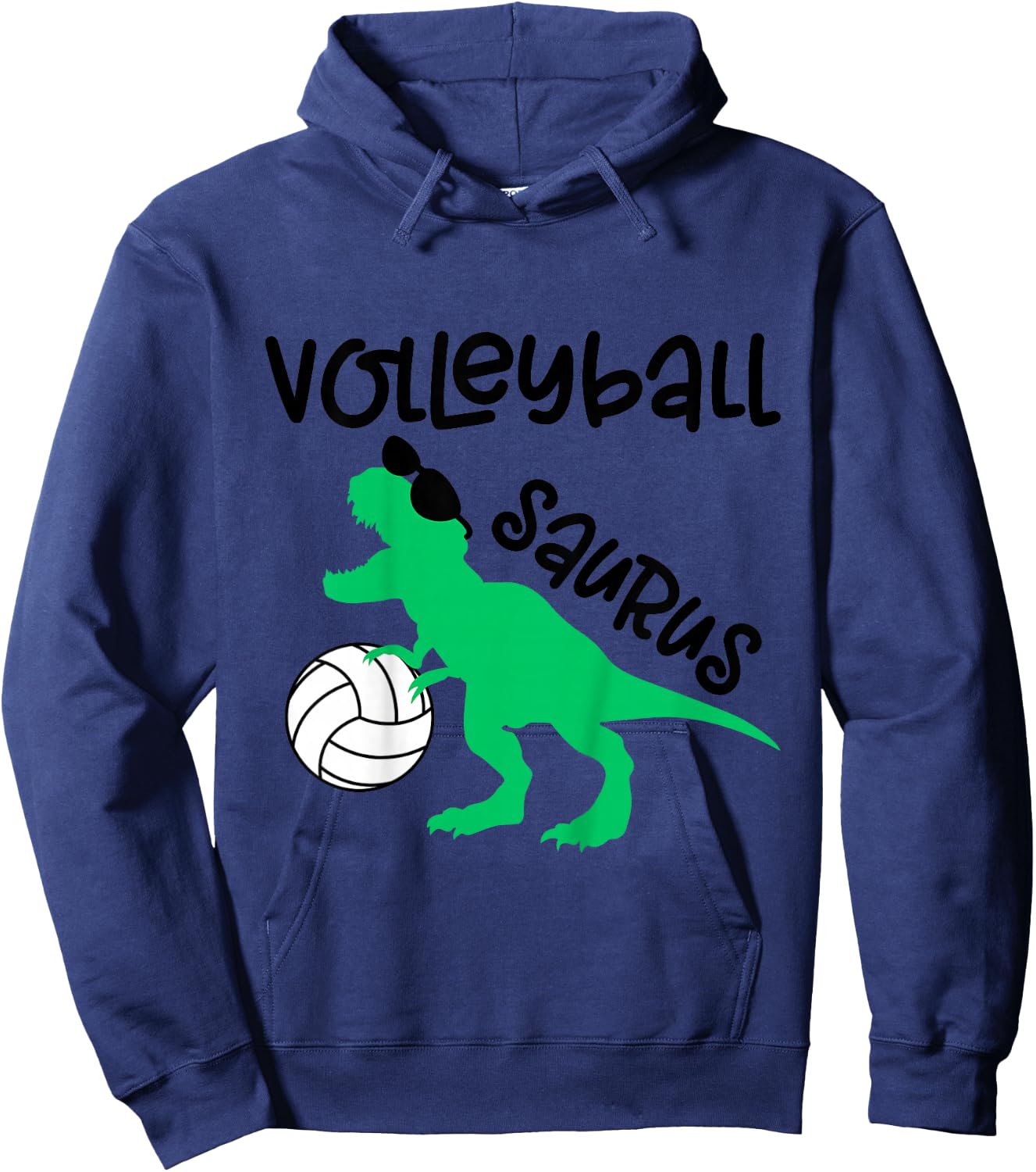 Dinosaur Volleyball Saurus Toddler Boy Biggest Fan Baby Girl Hoodie - Hoodie | Navy