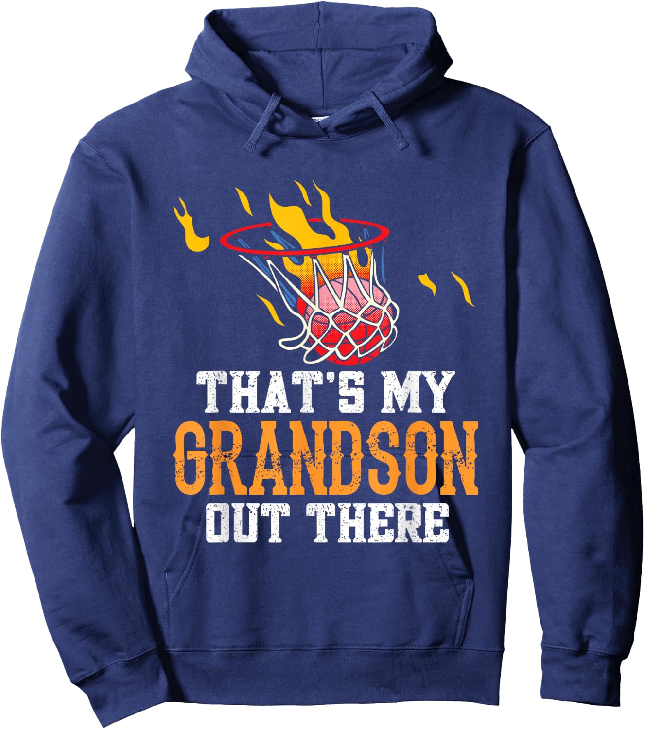 That's My Grandson Out There Basketball Sports Athlete Field Hoodie - Hoodie | Navy