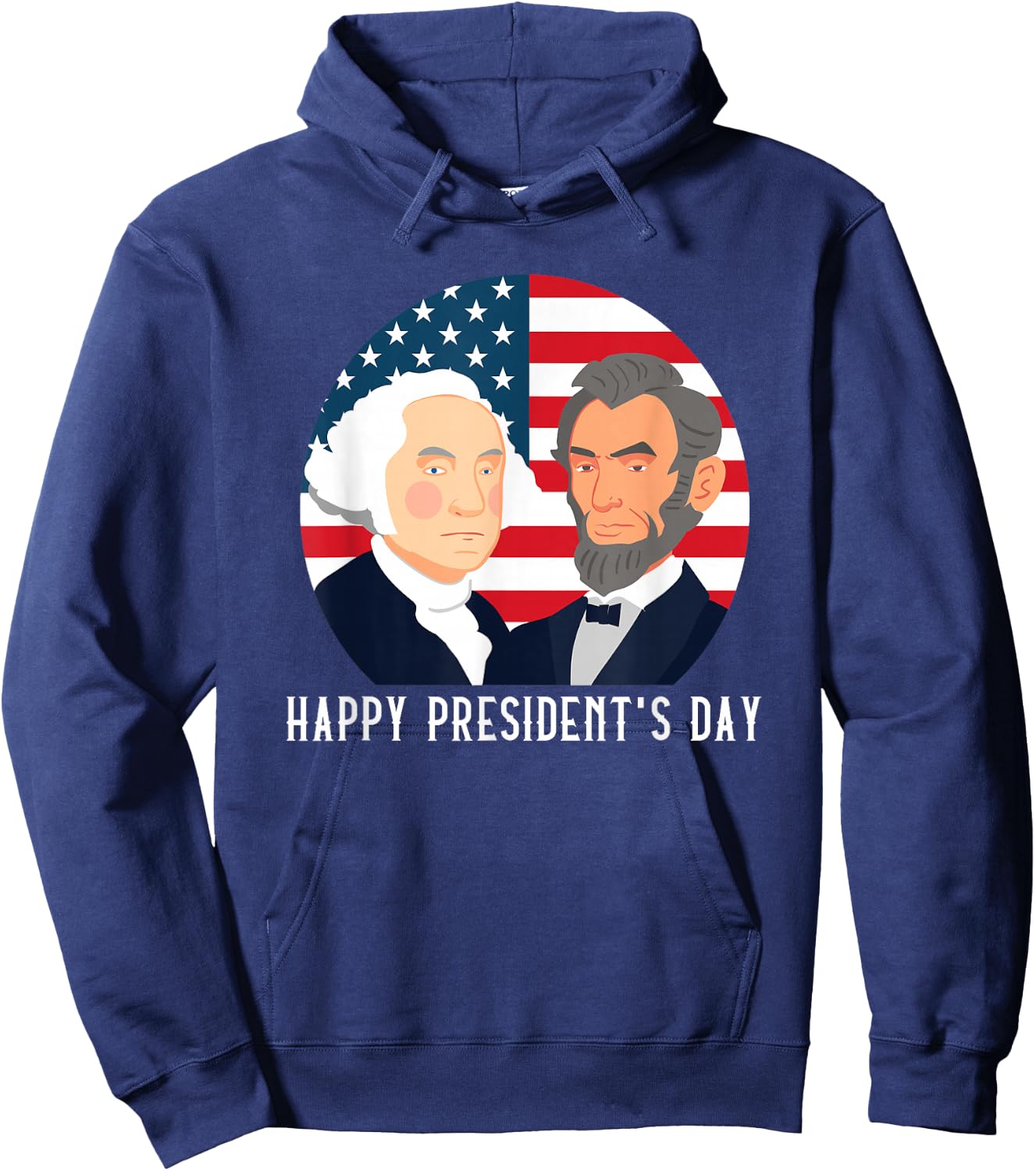 Happy President's Day Washington Lincoln Costume Outfit Hoodie - Hoodie | Navy