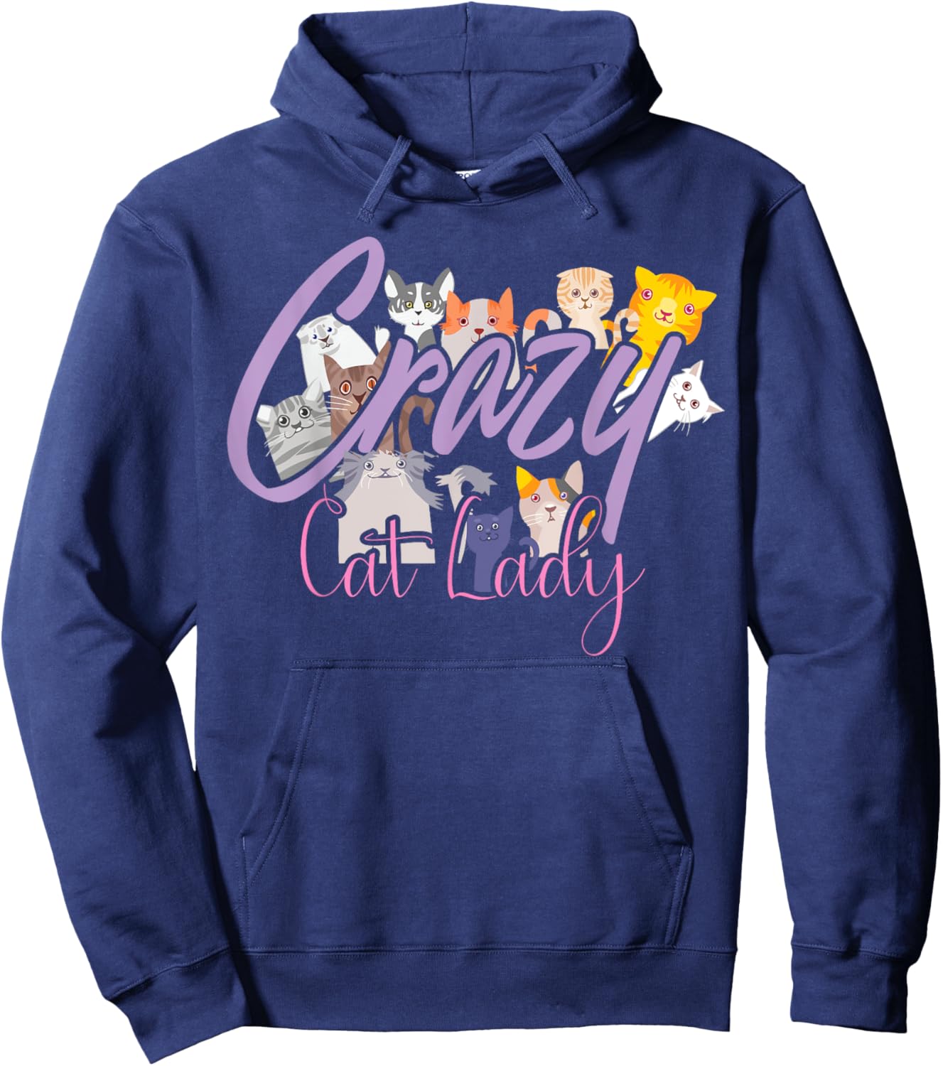 Crazy Cat Lady | International Cat Day Hilarious Gift Hoodie - Hoodie | Navy