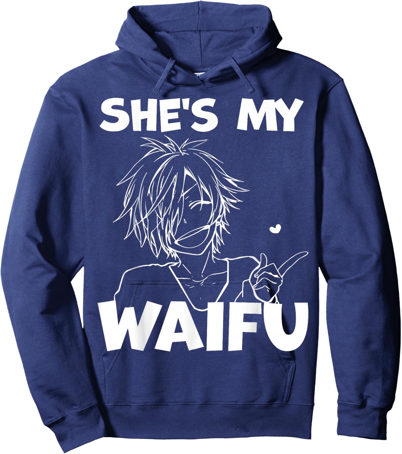 She's My Waifu Funny Anime Matching Couple Boyfriend Gift Hoodie - Hoodie | Navy
