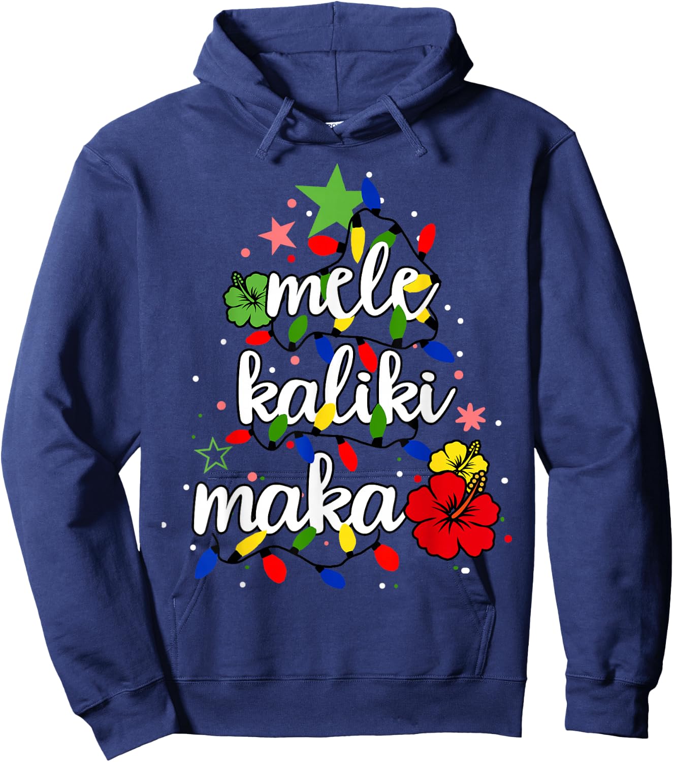 Mele Kalikimaka Shirt Kids Toddler Christmas Tree Hawaiian Hoodie - Hoodie | Navy