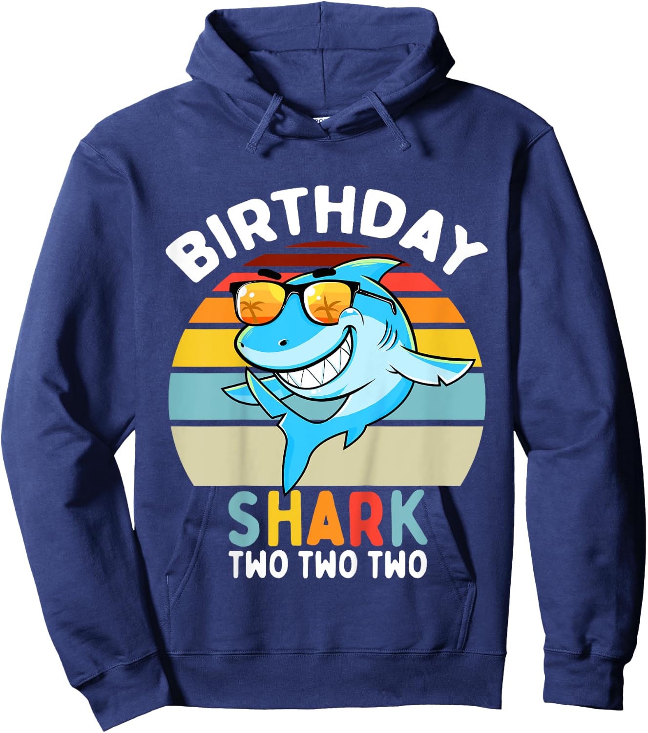 2nd Birthday Boy Shark 2 Year Old Boys Matching Family Hoodie - Hoodie | Navy