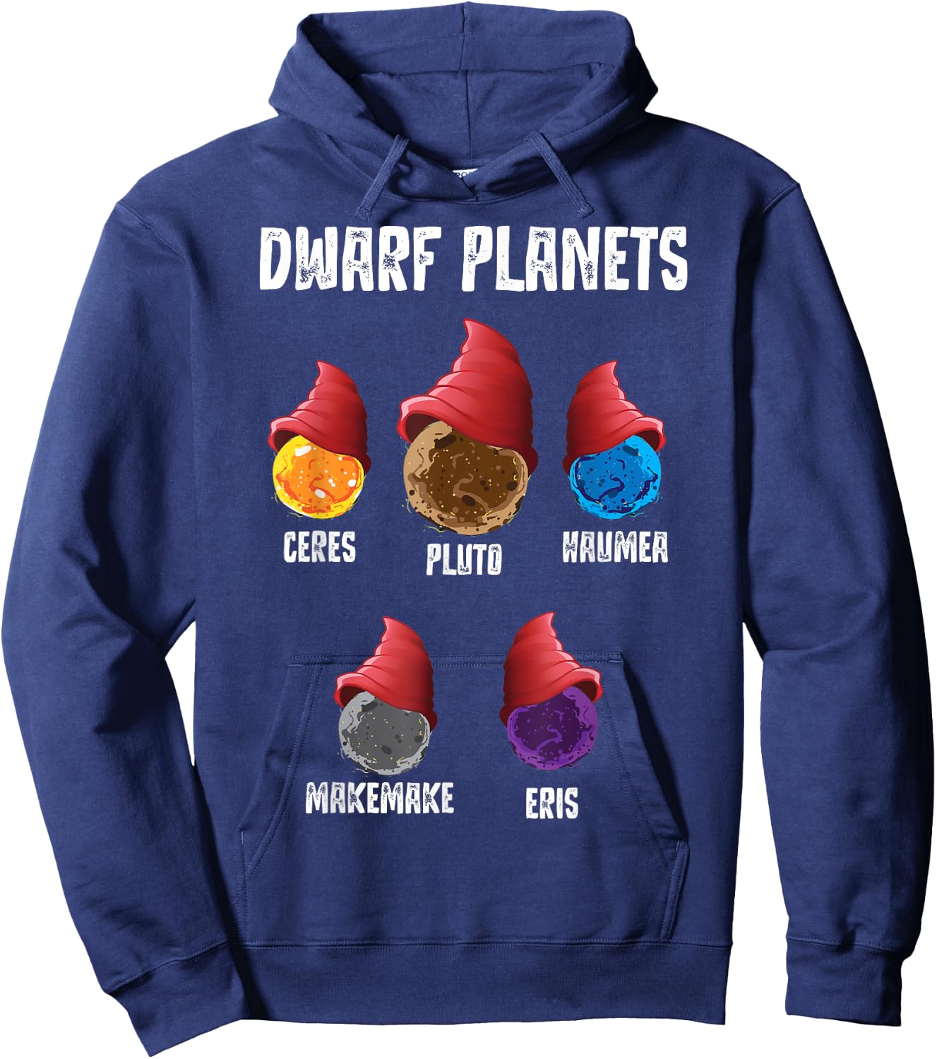 Solar System Dwarf Planets Outer Space Astronaut Hoodie - Hoodie | Navy