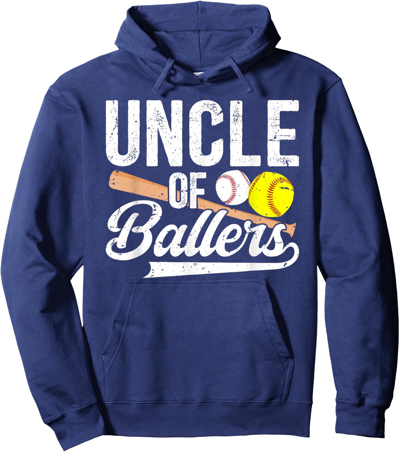 Uncle Of Ballers Baseball Softball Uncle Hoodie - Hoodie | Navy
