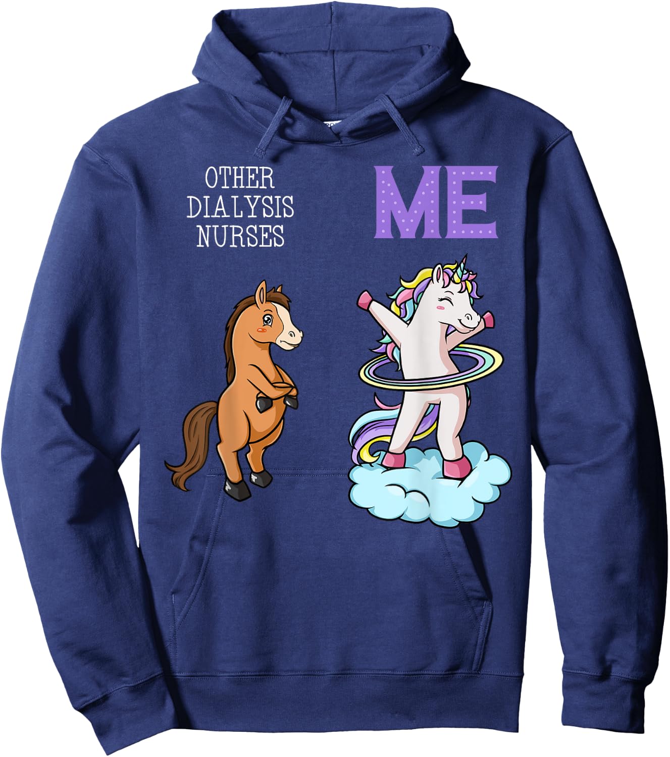 Dialysis Nurse Unicorn Renal Nursing RN Nephrology Hoodie - Hoodie | Navy