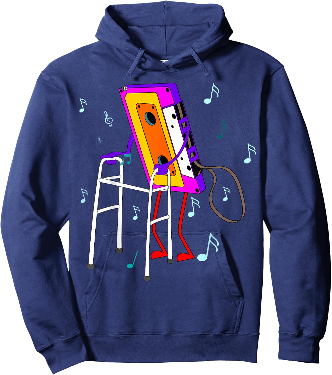 Cassette Tape Retro Vintage 70's 80's 90's Music Hoodie - Hoodie | Navy