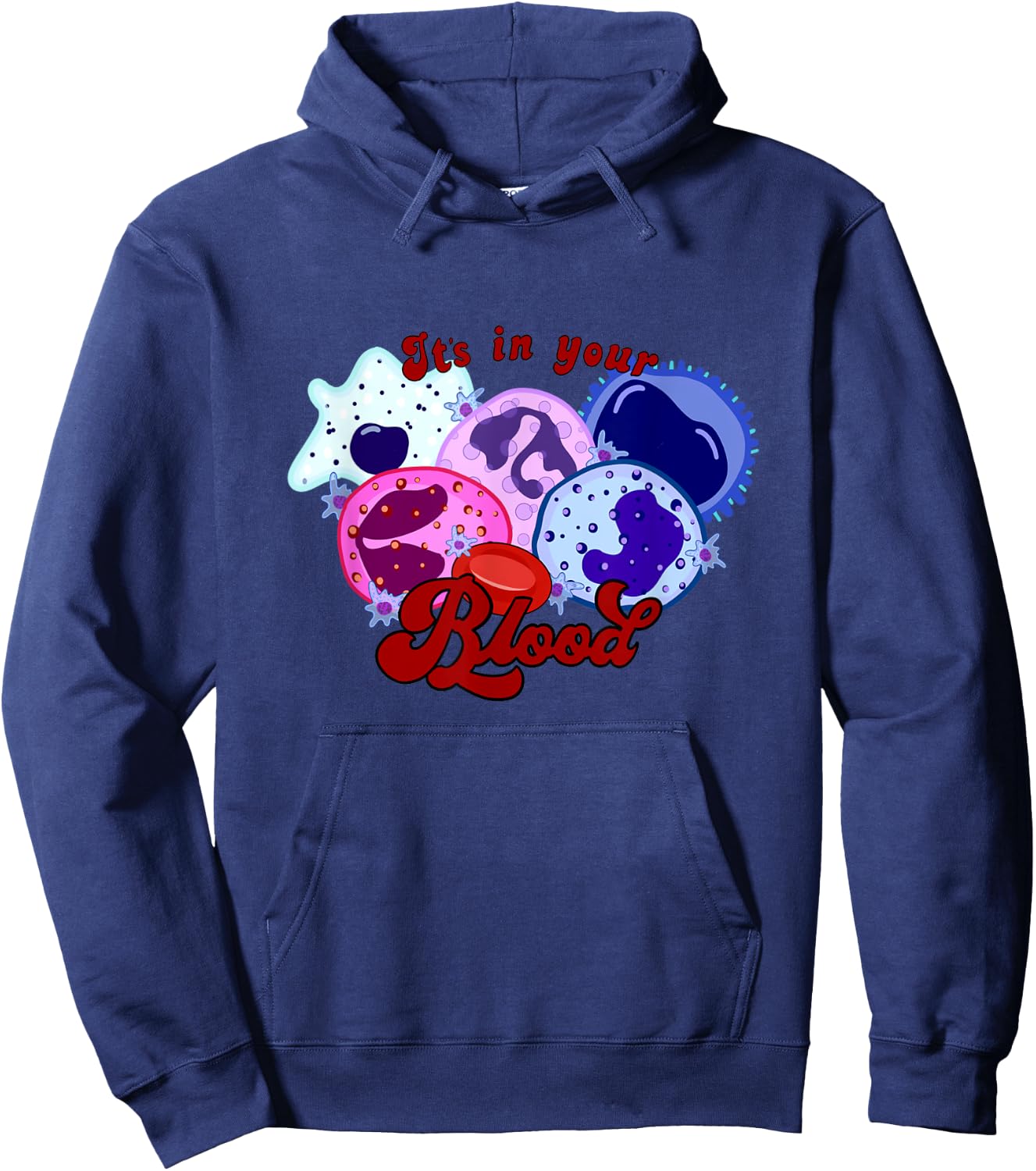 Cartoon blood cell Hoodie - Hoodie | Navy