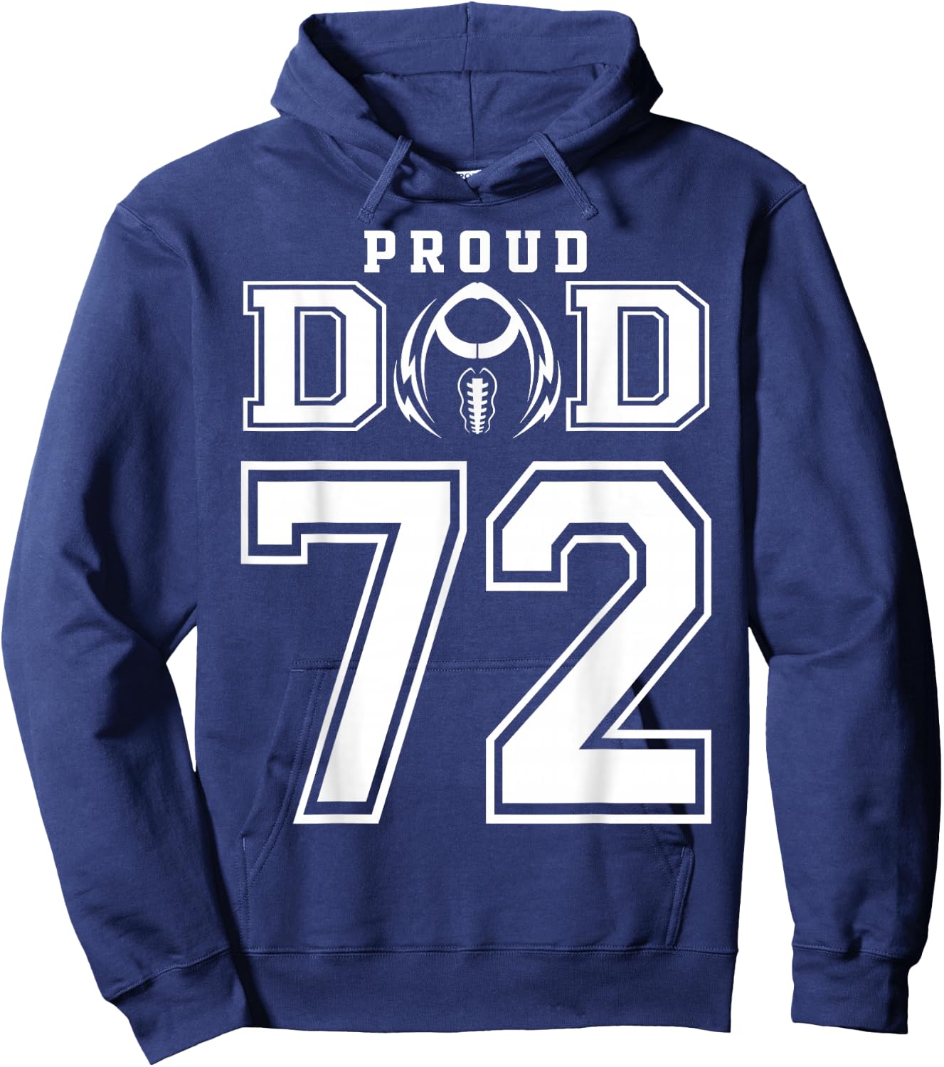 Custom Proud Football Dad Number 72 Personalized Hoodie - Hoodie | Navy