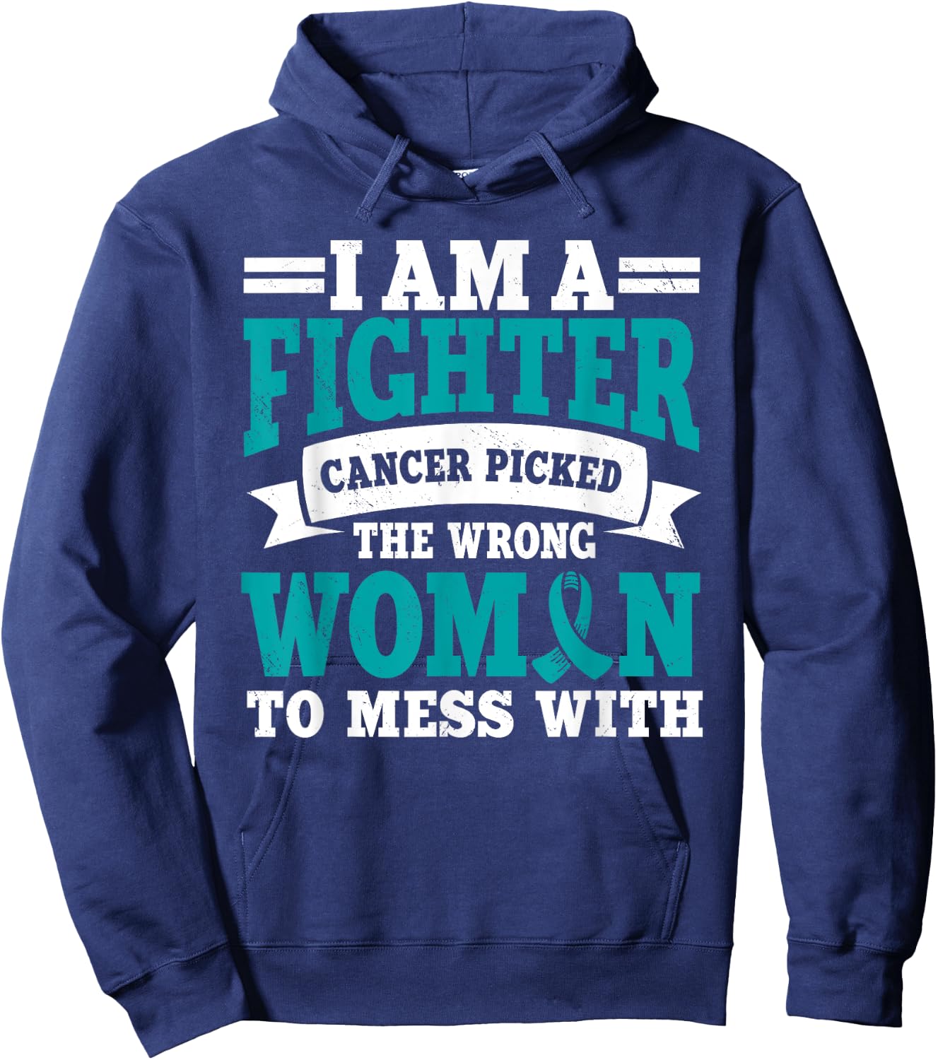 Ovarian Cancer Awareness Women Fighter Mother's Day Hoodie - Hoodie | Navy