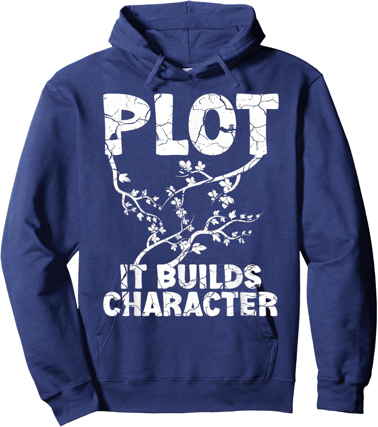 Funny Plot It Builds Character Book Reading Teacher Student Hoodie - Hoodie | Navy