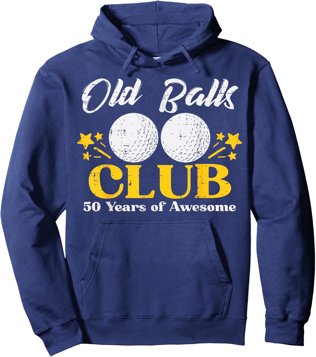 Old Balls Club Golf 50 Years Awesome 50th Birthday Golfer Hoodie - Hoodie | Navy