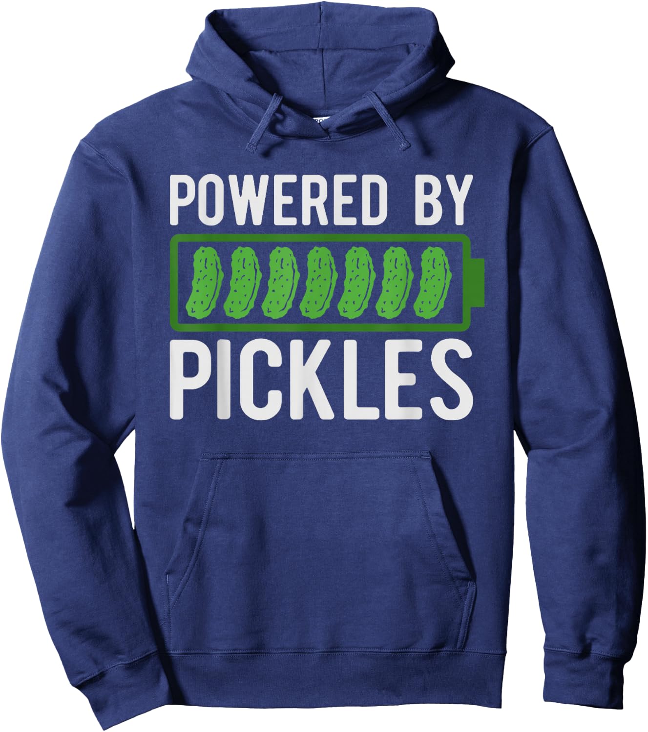 Powered By Pickles I Love Pickles Funny Pickle Lover Hoodie - Hoodie | Navy