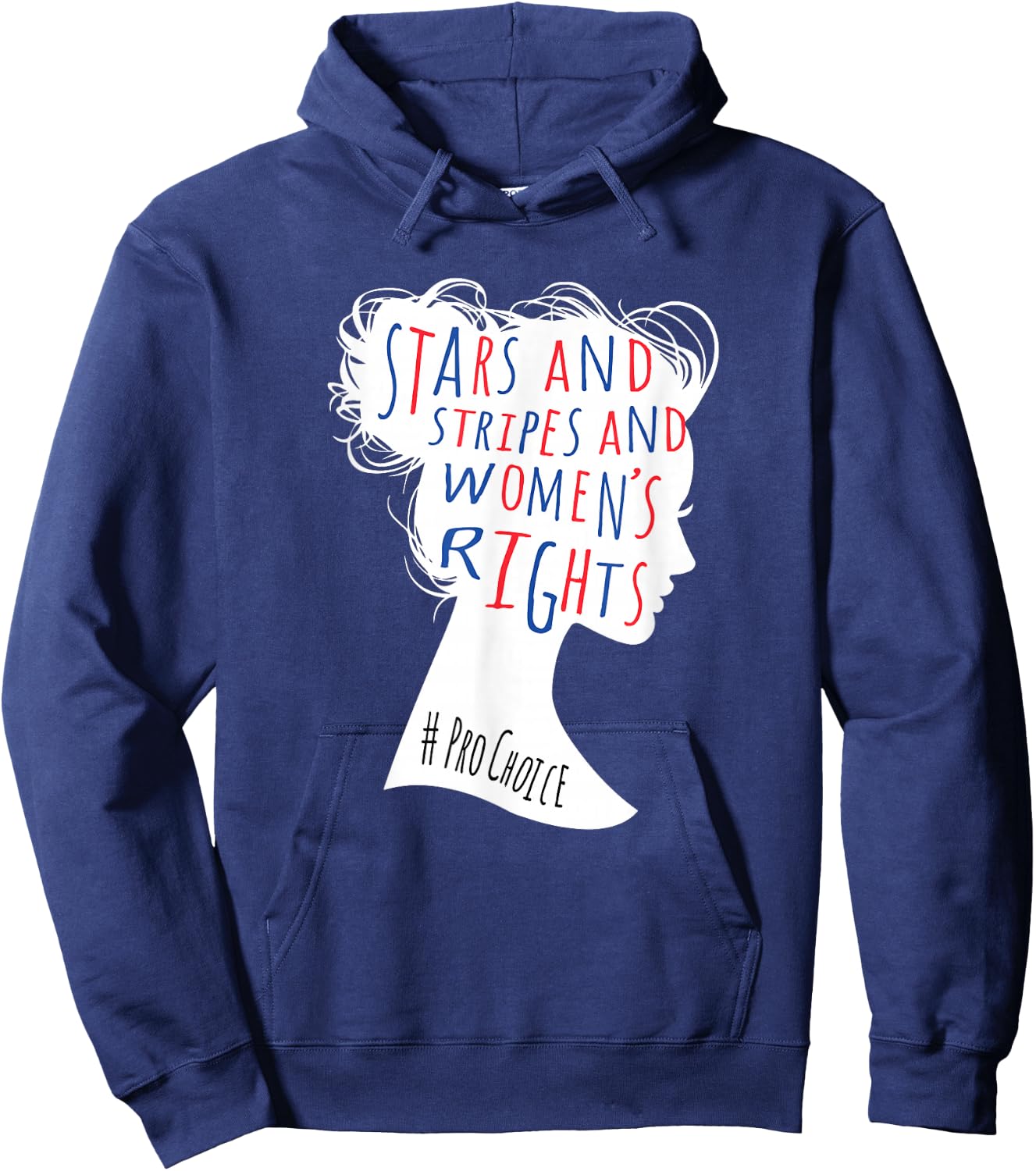 Women's Rights American Feminist Messy Bun Fundamental Right Hoodie - Hoodie | Navy