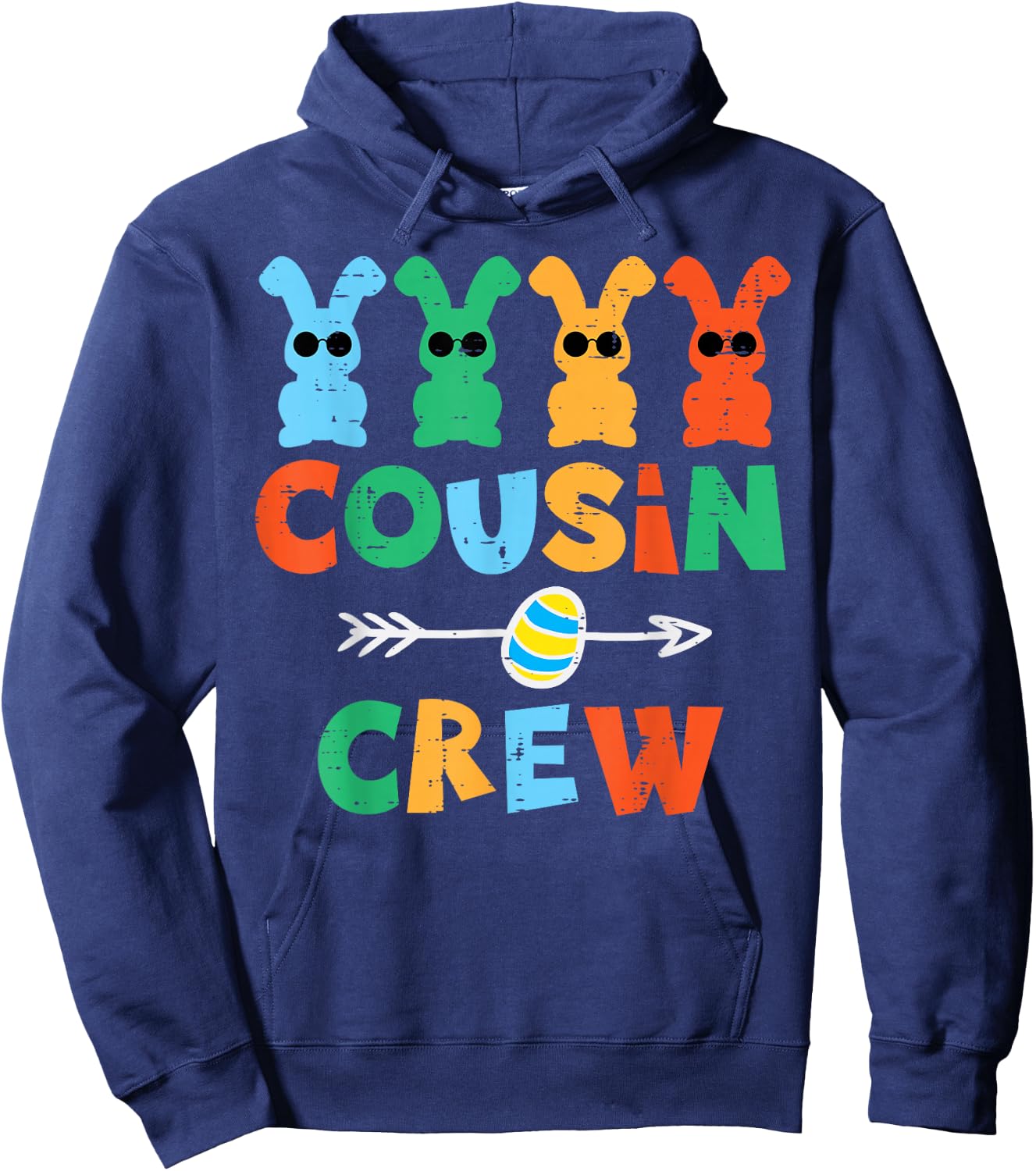Cousin Crew Easter Bunnies Cute Rabbit Boys Kids Toddler Hoodie - Hoodie | Navy